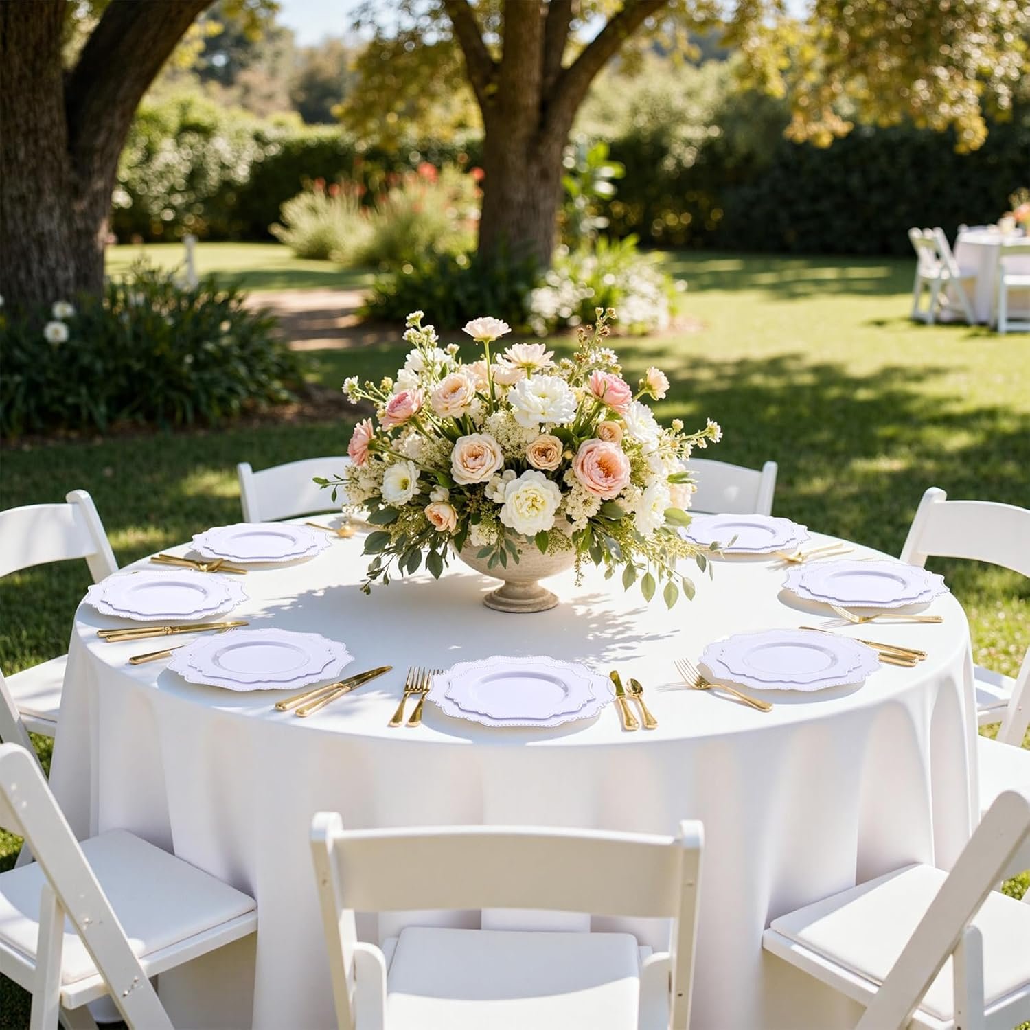 Wholesale 60PCS White Fancy Beaded Plastic Plates for Christmas 30 Guests - 30PCS 10.5 Wholesale 60PCS White Fancy Beaded Plastic Plates for Christmas 30 Guests - 30PCS 10.5