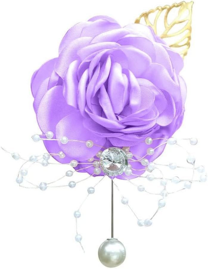 Wholesale Dusty Purple Bridesmaid Wrist Corsage Boutonniere Set for Wedding Prom Bridal Party Groom Set of 2 Supplier