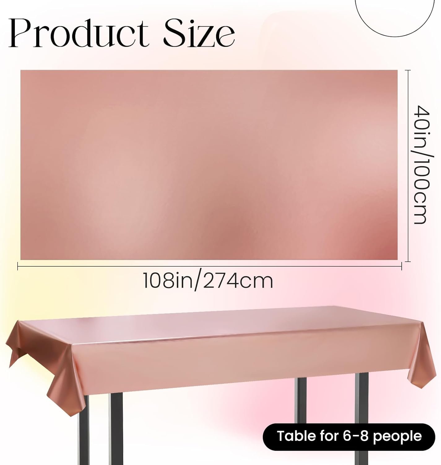 Wholesale Rose Gold Plastic Tablecloths 2 pcs Metallic Matte Finish 40
