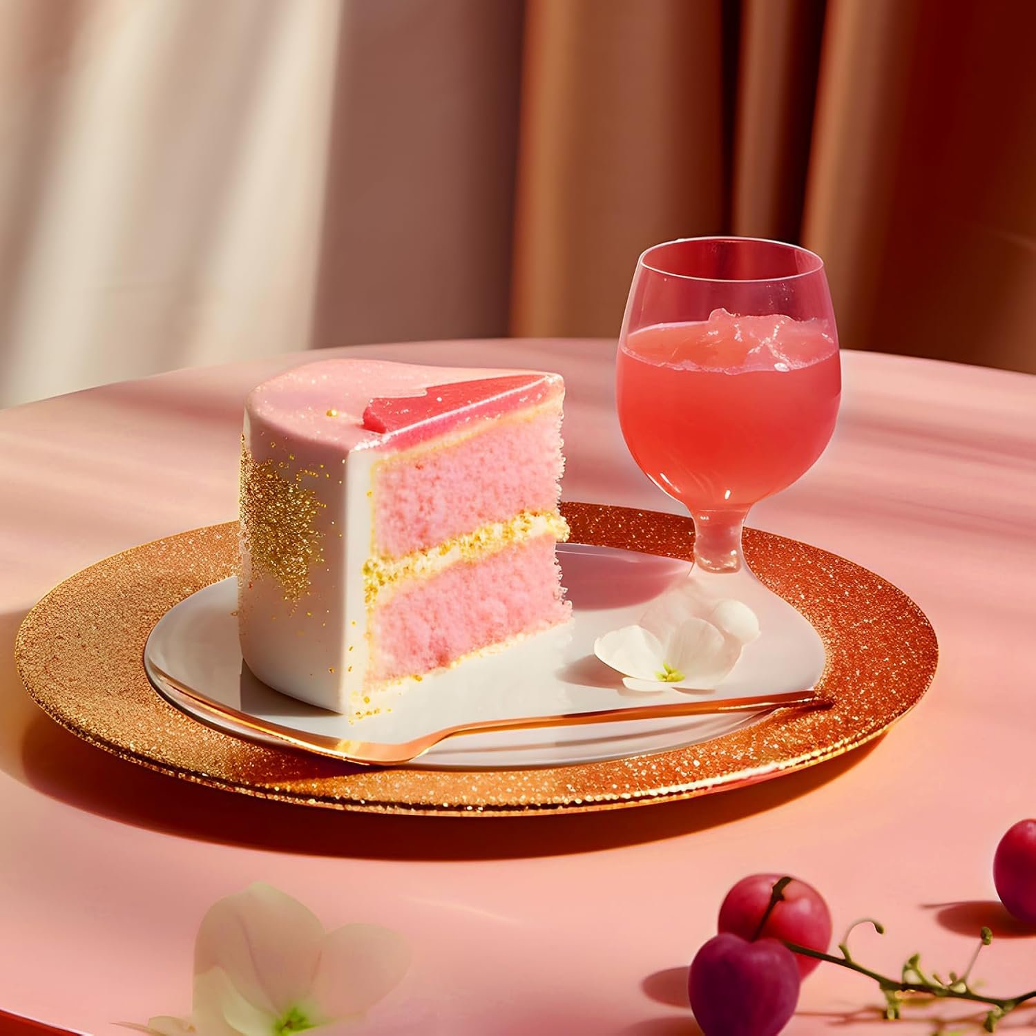 Wholesale Rose Gold Plastic Tablecloths 2 pcs Metallic Matte Finish 40