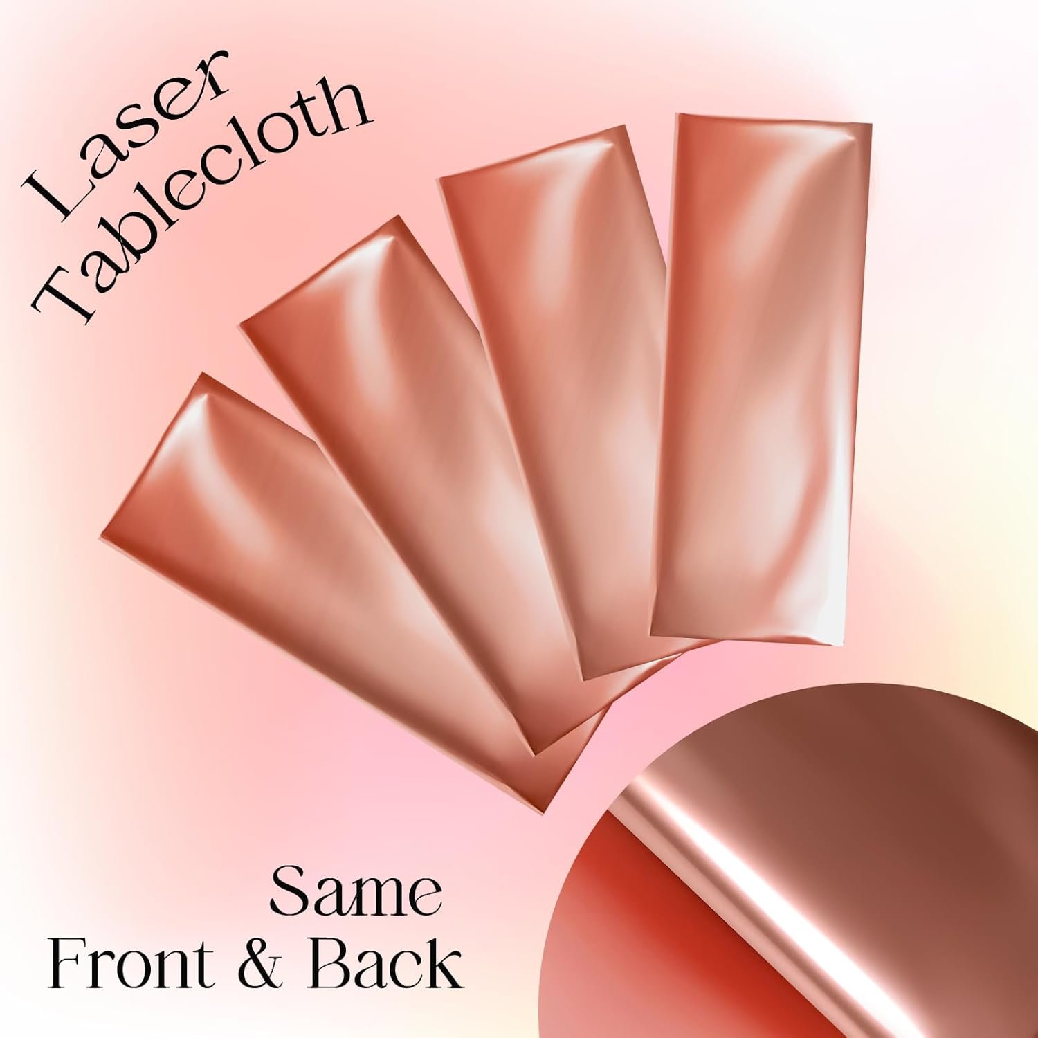 Wholesale Rose Gold Plastic Tablecloths 2 pcs Metallic Matte Finish 40