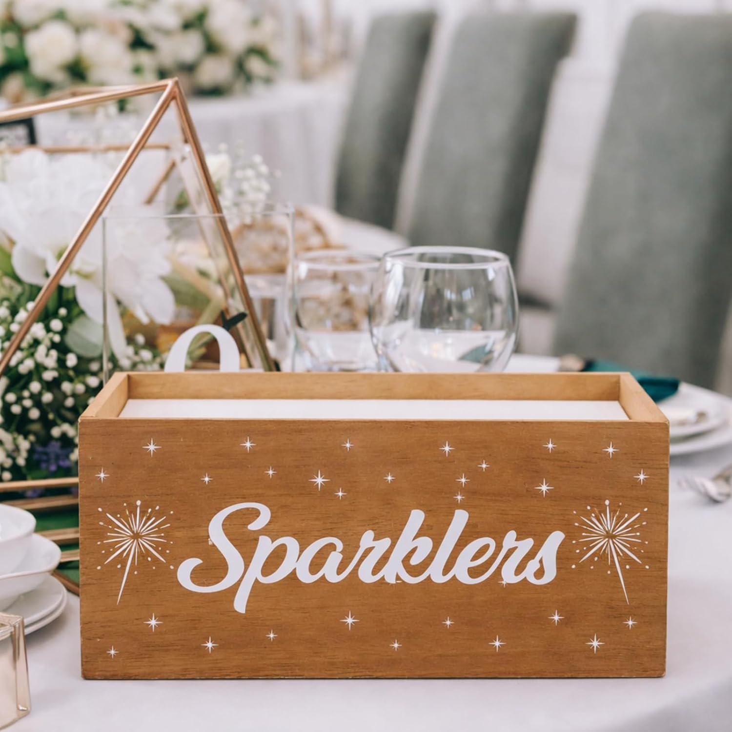 Wedding Sparklers Holder Wedding Sparkler Box for Anniversary Bridal Shower Party Supplies, Excluded Sparklers, 13 x 5.9 x 7.9 Inches