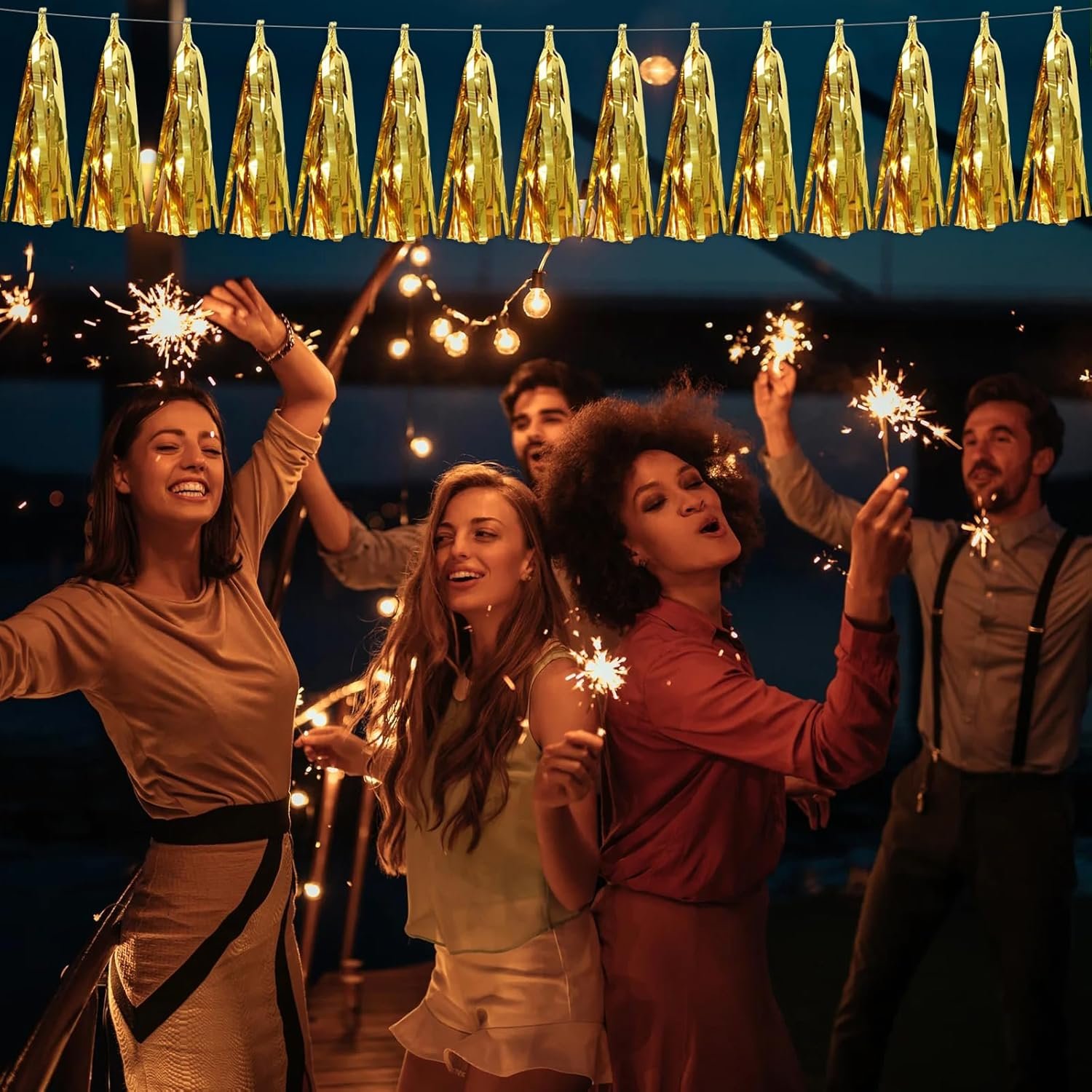 Wholesale 4P Gold Foil Fringe Metallic Tassel Streamers Garland Banner for Parade Floats Bachelorette Wedding Birthday Halloween Christmas Bridal Baby Shower Party Decorations Supplier Wholesale 4P Gold Foil Fringe Metallic Tassel Streamers Garland Banner for Parade Floats Bachelorette Wedding Birthday Halloween Christmas Bridal Baby Shower Party Decorations Supplier