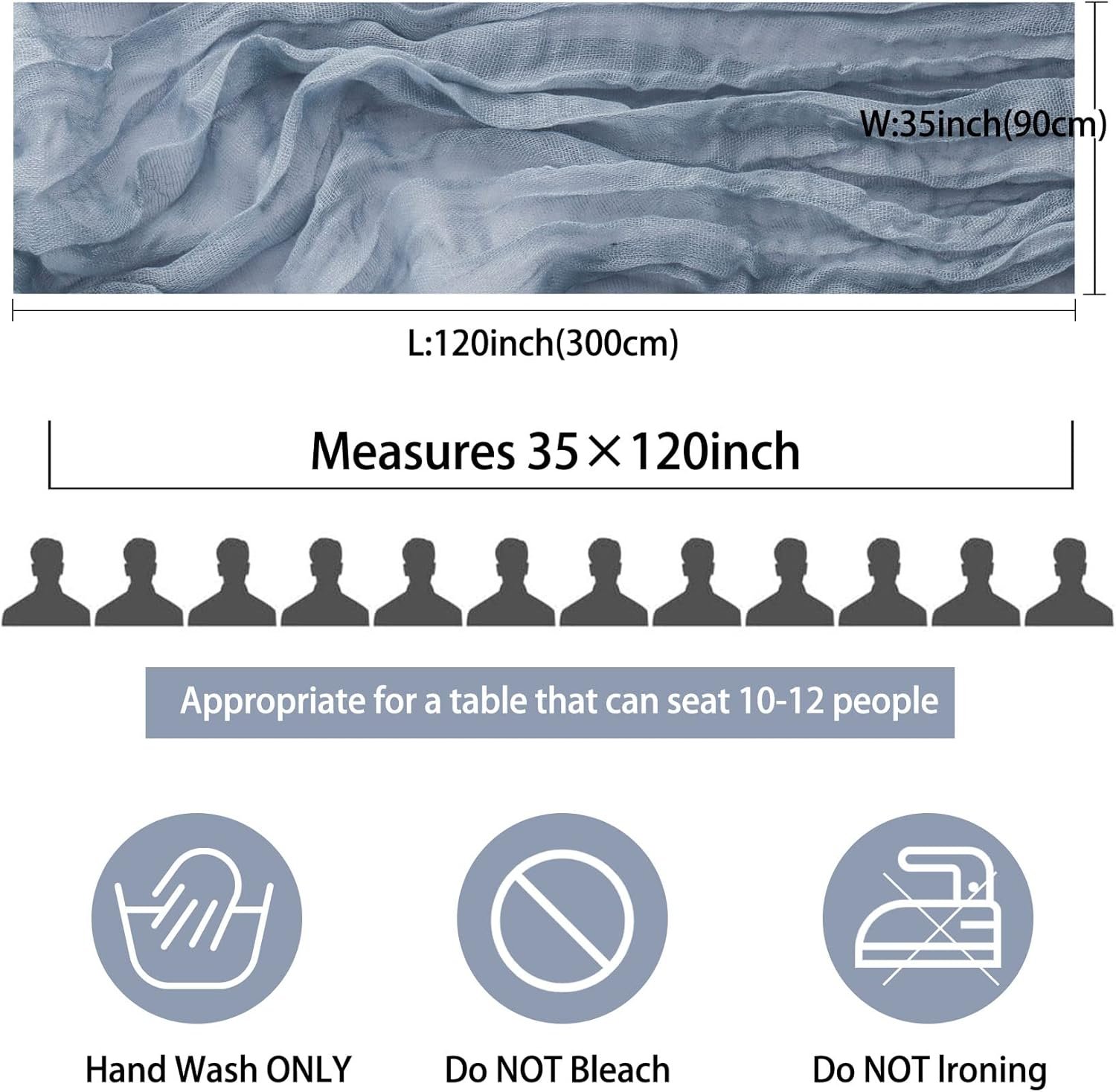 Wholesale 12 Pack 10Ft 35x120 Inch Cheesecloth Table Runners Boho Gauze Rustic Long Romantic for Wedding Bridal Shower Birthday Party Table Decor Dusty Blue Supplier Wholesale 12 Pack 10Ft 35x120 Inch Cheesecloth Table Runners Boho Gauze Rustic Long Romantic for Wedding Bridal Shower Birthday Party Table Decor Dusty Blue Supplier