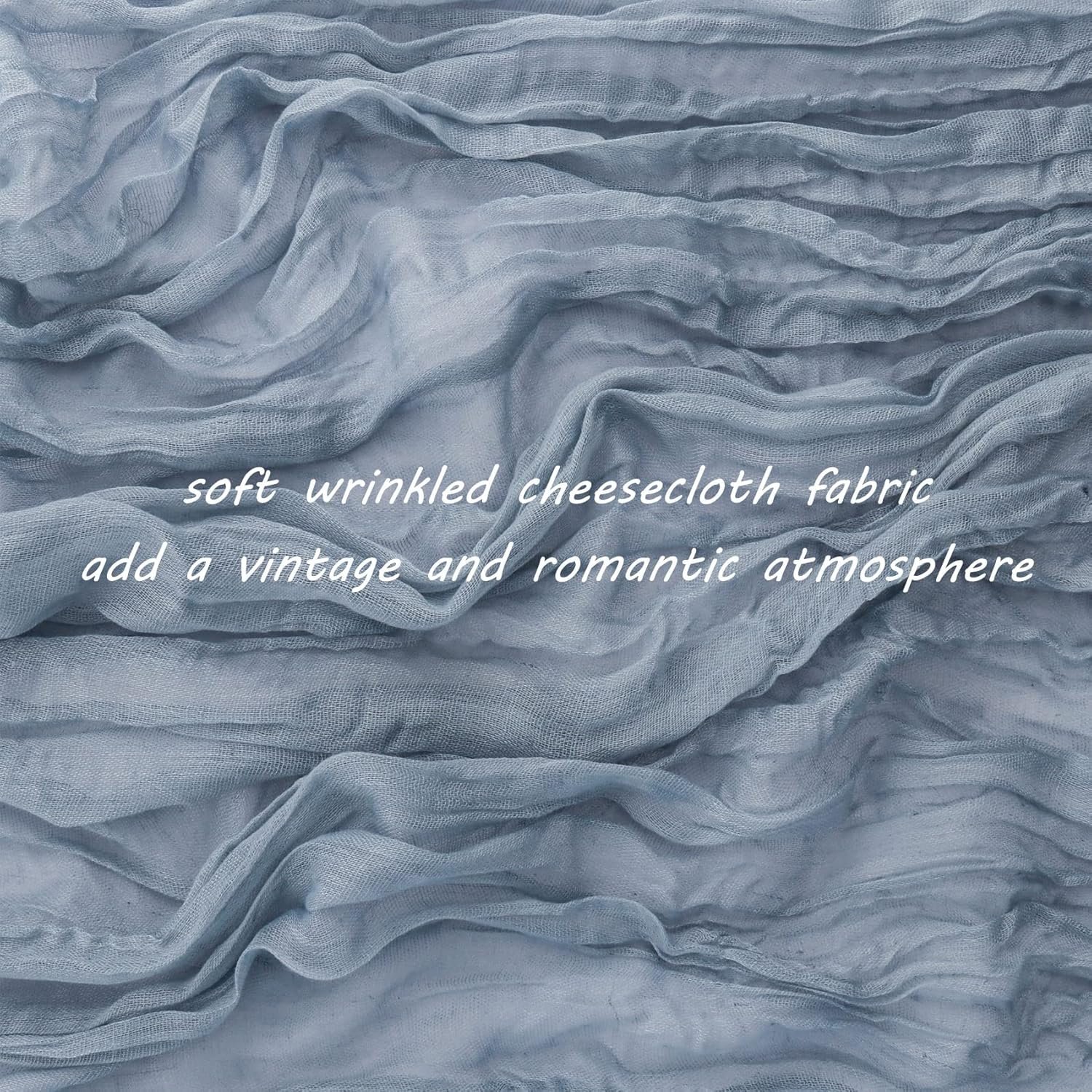 Wholesale 12 Pack 10Ft 35x120 Inch Cheesecloth Table Runners Boho Gauze Rustic Long Romantic for Wedding Bridal Shower Birthday Party Table Decor Dusty Blue Supplier Wholesale 12 Pack 10Ft 35x120 Inch Cheesecloth Table Runners Boho Gauze Rustic Long Romantic for Wedding Bridal Shower Birthday Party Table Decor Dusty Blue Supplier