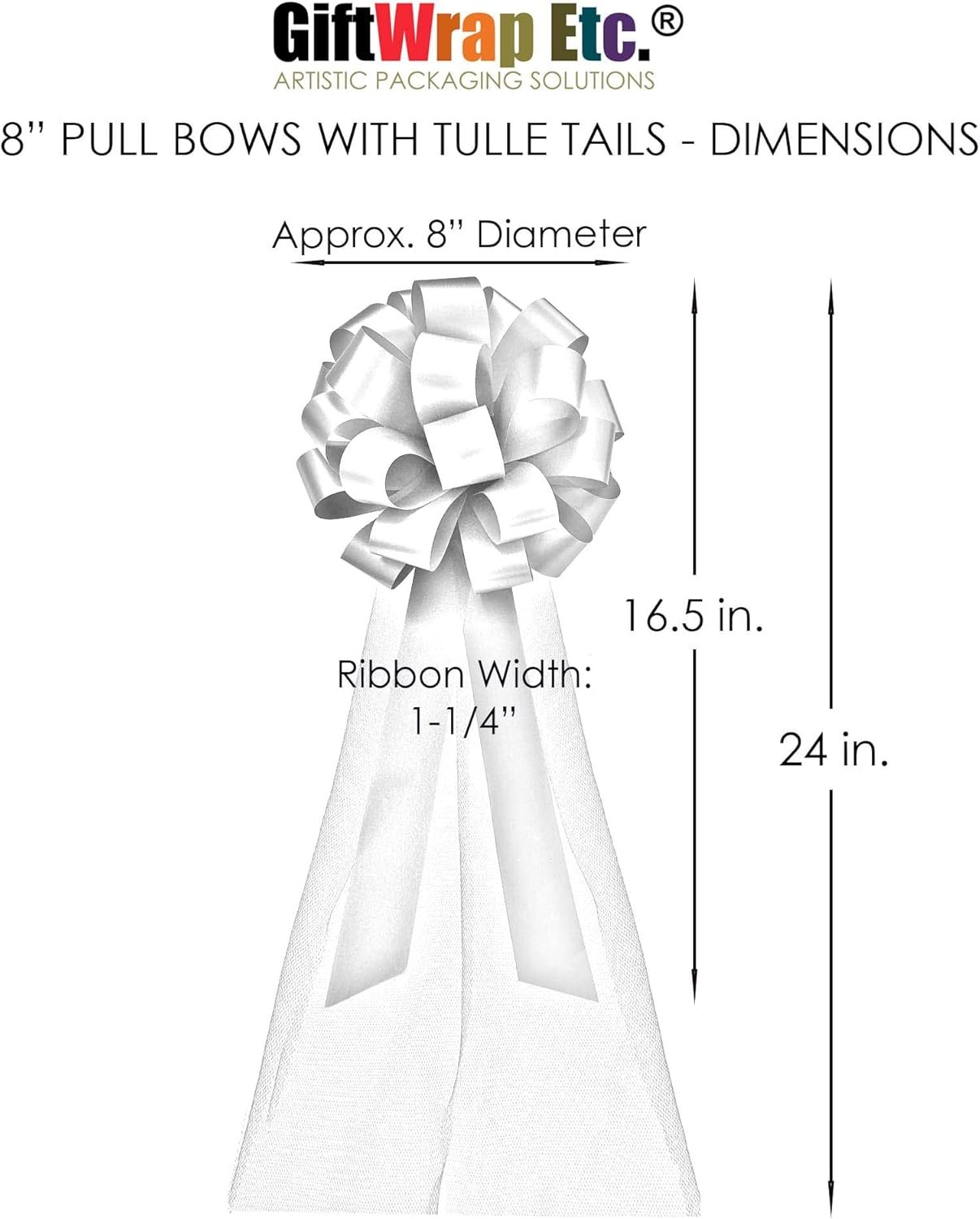 Wholesale Ivory Wedding Pull Bows with Tulle Tails 8