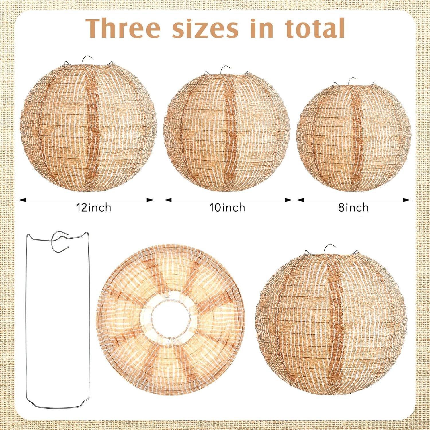 Wholesale 6 Pcs Printed Burlap Round Paper Lanterns for Farmhouse Boho Classroom Decor Home Birthday Party Ceremonial Events (8 Inch) Supplier Wholesale 6 Pcs Printed Burlap Round Paper Lanterns for Farmhouse Boho Classroom Decor Home Birthday Party Ceremonial Events (8 Inch) Supplier