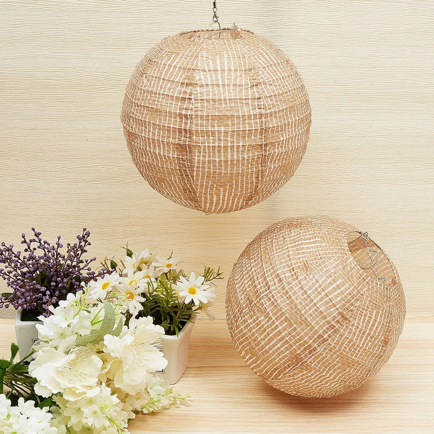 Wholesale 6 Pcs Printed Burlap Round Paper Lanterns for Farmhouse Boho Classroom Decor Home Birthday Party Ceremonial Events (8 Inch) Supplier Wholesale 6 Pcs Printed Burlap Round Paper Lanterns for Farmhouse Boho Classroom Decor Home Birthday Party Ceremonial Events (8 Inch) Supplier