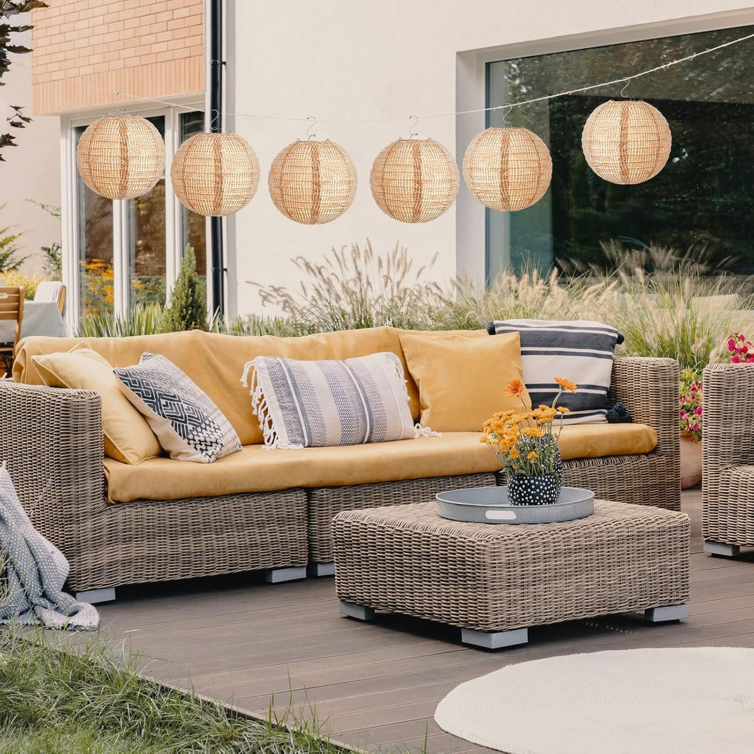 Wholesale 6 Pcs Printed Burlap Round Paper Lanterns for Farmhouse Boho Classroom Decor Home Birthday Party Ceremonial Events (8 Inch) Supplier Wholesale 6 Pcs Printed Burlap Round Paper Lanterns for Farmhouse Boho Classroom Decor Home Birthday Party Ceremonial Events (8 Inch) Supplier