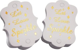 Kingsnow 100 Pack Gold Foil Wedding Tags, Send Off Tag Wedding Favor Tags Exit Tag
