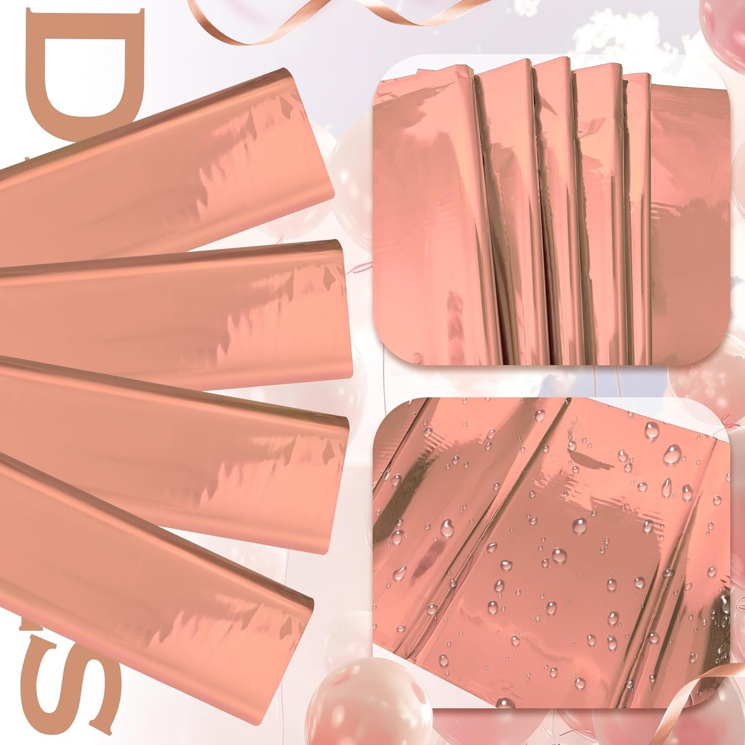 Wholesale 2pcs Rose Gold Foil Plastic Tablecloths 54*72inch Disposable Waterproof for Wedding Birthday Party Anniversary Baby Shower Graduation Events Supplier