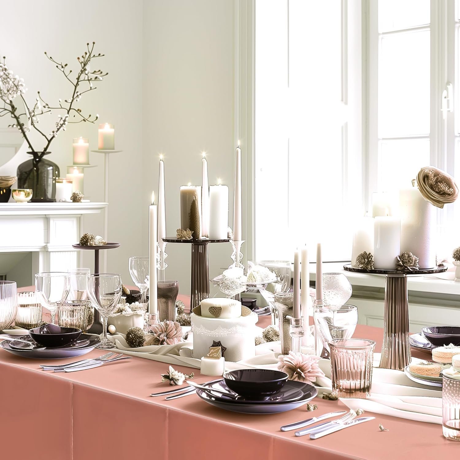 Wholesale 2pcs Rose Gold Foil Plastic Tablecloths 54*72inch Disposable Waterproof for Wedding Birthday Party Anniversary Baby Shower Graduation Events Supplier