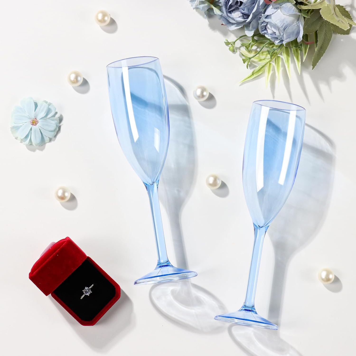 Wholesale 24 Pcs Reusable Plastic Champagne Flutes Vintage Stemmed Wine Glasses 5.4oz Bulk Mimosa Bar Cups for Christmas Birthday Wedding Supplier