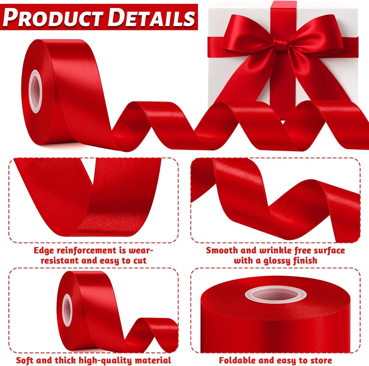 Wholesale 1 1/2 Inch Red Polyester Satin Ribbon 30 Yards for Gift Wrapping Wedding Valentines Day Decorations DIY Bows Bouquets Floral Arrangements Supplier Wholesale 1 1/2 Inch Red Polyester Satin Ribbon 30 Yards for Gift Wrapping Wedding Valentines Day Decorations DIY Bows Bouquets Floral Arrangements Supplier