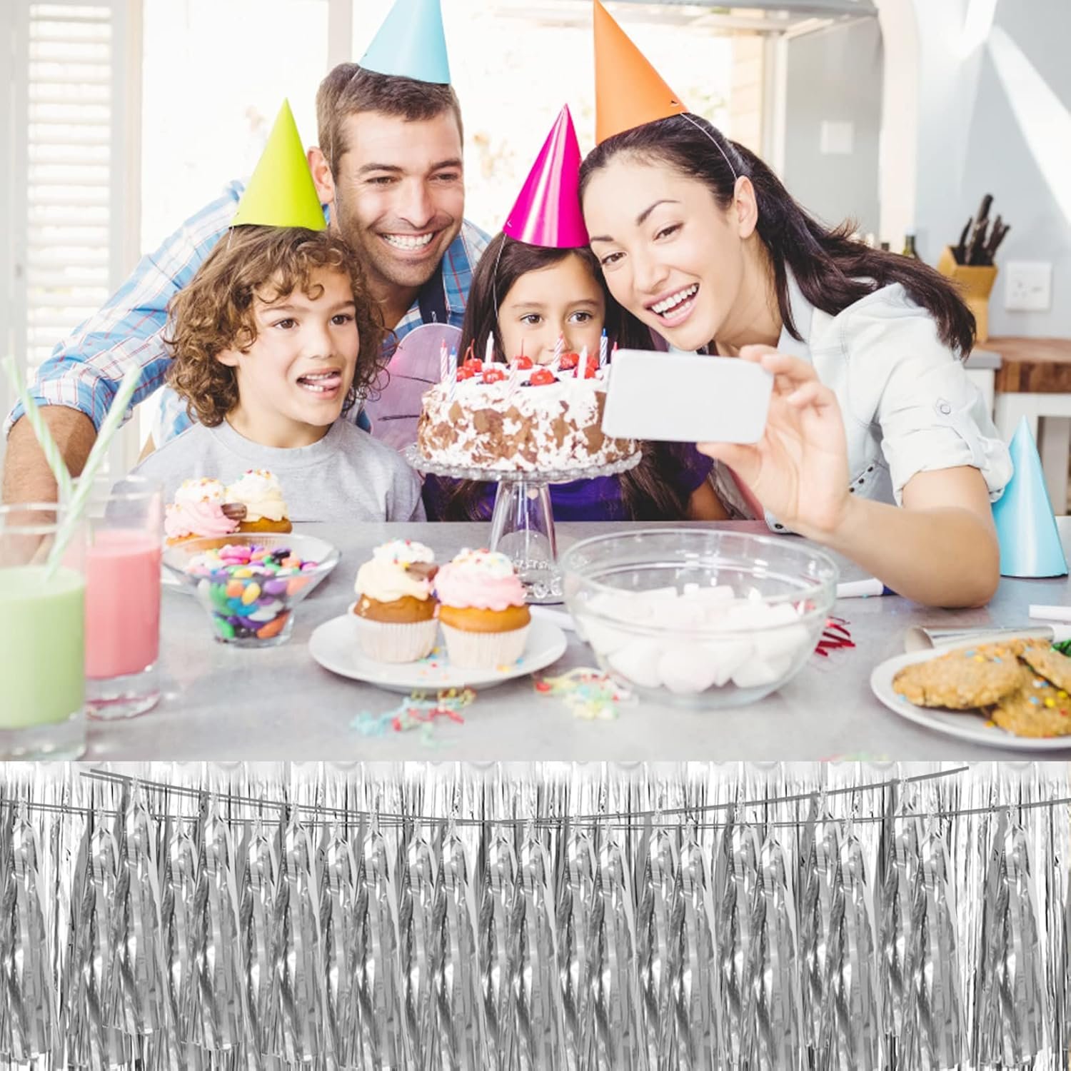 Wholesale 3P Silver Foil Fringe Metallic Tassel Streamers Banner Garland for Parade Floats Bachelorette Wedding Birthday Halloween Christmas Bridal Baby Shower Party Decorations Supplier Wholesale 3P Silver Foil Fringe Metallic Tassel Streamers Banner Garland for Parade Floats Bachelorette Wedding Birthday Halloween Christmas Bridal Baby Shower Party Decorations Supplier