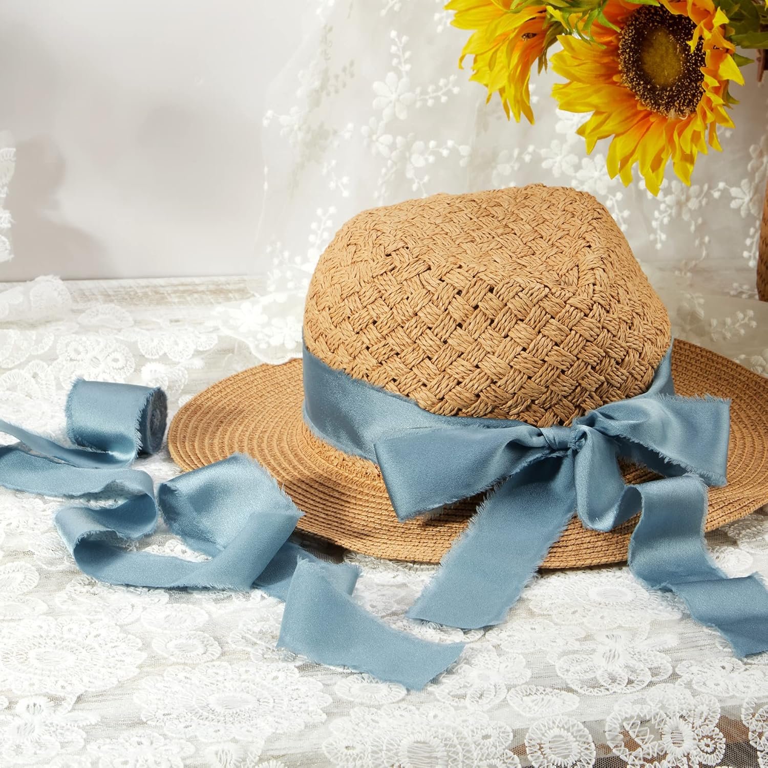 Wholesale Dusty Blue Silk Satin Chiffon Frayed Fabric Ribbons for Gift Wrapping Crafts Flower Bouquets Wedding Invitation Decor Baby Shower 1-1/2 Inch x 21 Yd Supplier Wholesale Dusty Blue Silk Satin Chiffon Frayed Fabric Ribbons for Gift Wrapping Crafts Flower Bouquets Wedding Invitation Decor Baby Shower 1-1/2 Inch x 21 Yd Supplier