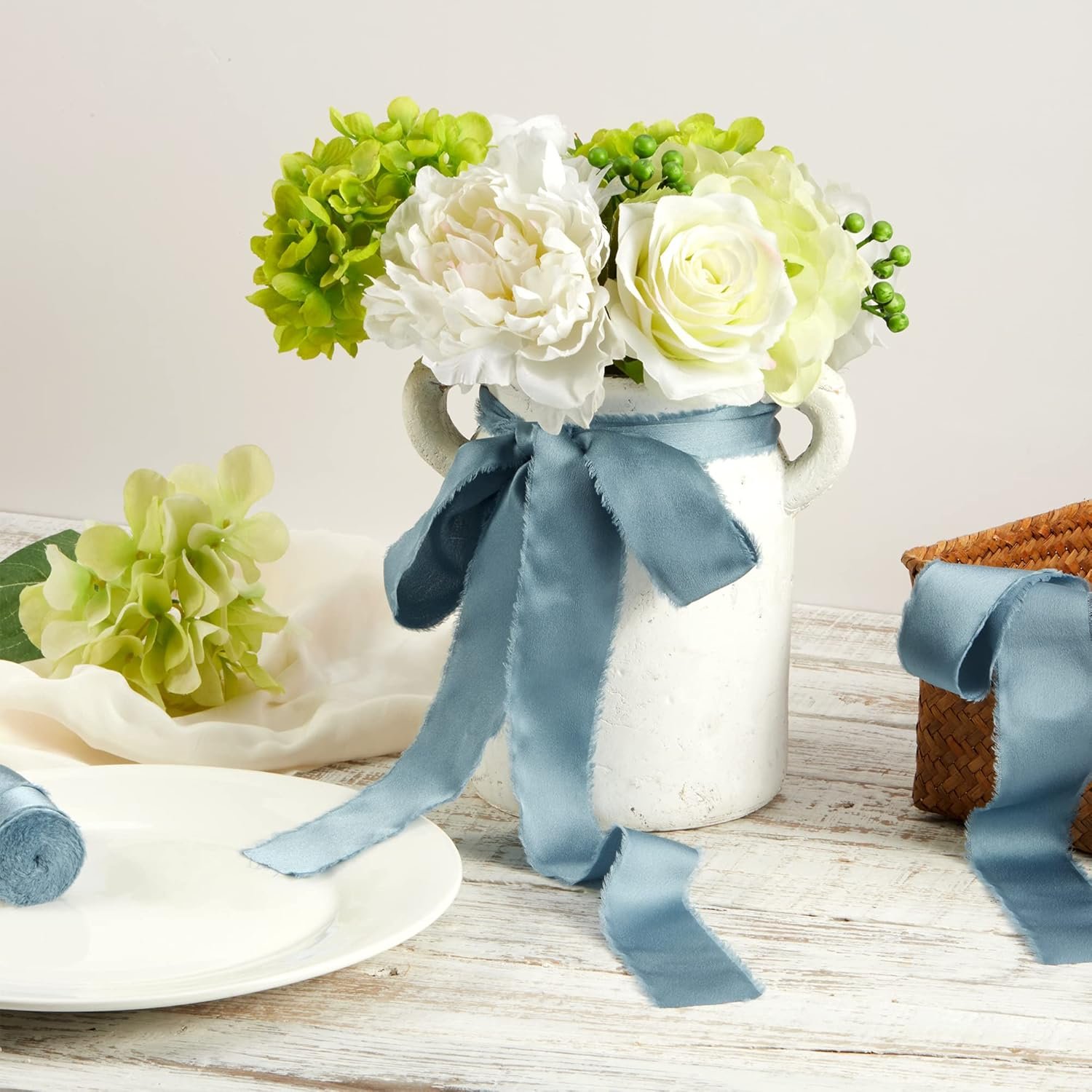 Wholesale Dusty Blue Silk Satin Chiffon Frayed Fabric Ribbons for Gift Wrapping Crafts Flower Bouquets Wedding Invitation Decor Baby Shower 1-1/2 Inch x 21 Yd Supplier Wholesale Dusty Blue Silk Satin Chiffon Frayed Fabric Ribbons for Gift Wrapping Crafts Flower Bouquets Wedding Invitation Decor Baby Shower 1-1/2 Inch x 21 Yd Supplier