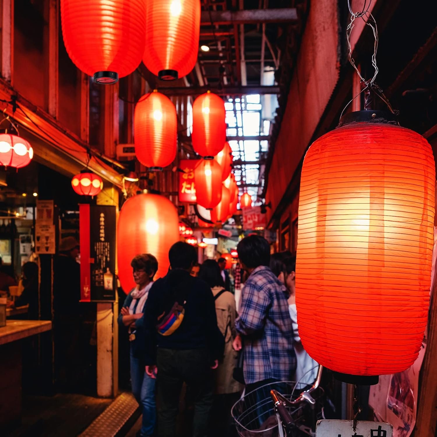 Wholesale 24 Pcs Traditional Japanese Style Red Silk Hanging Lantern Set with Paper Lanterns Decorations and Lights for Chinese New Year Mid-Autumn Festival Party DIY Crafts Supplier