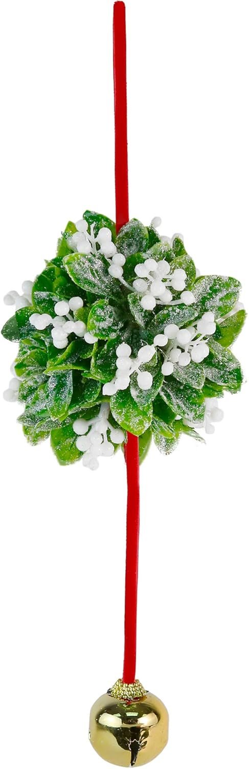 Wholesale Mistletoe Ball Christmas Ornament Holiday Kissing Bell Hanging Decoration for Doorway Arch Ceiling Xmas Decor 10