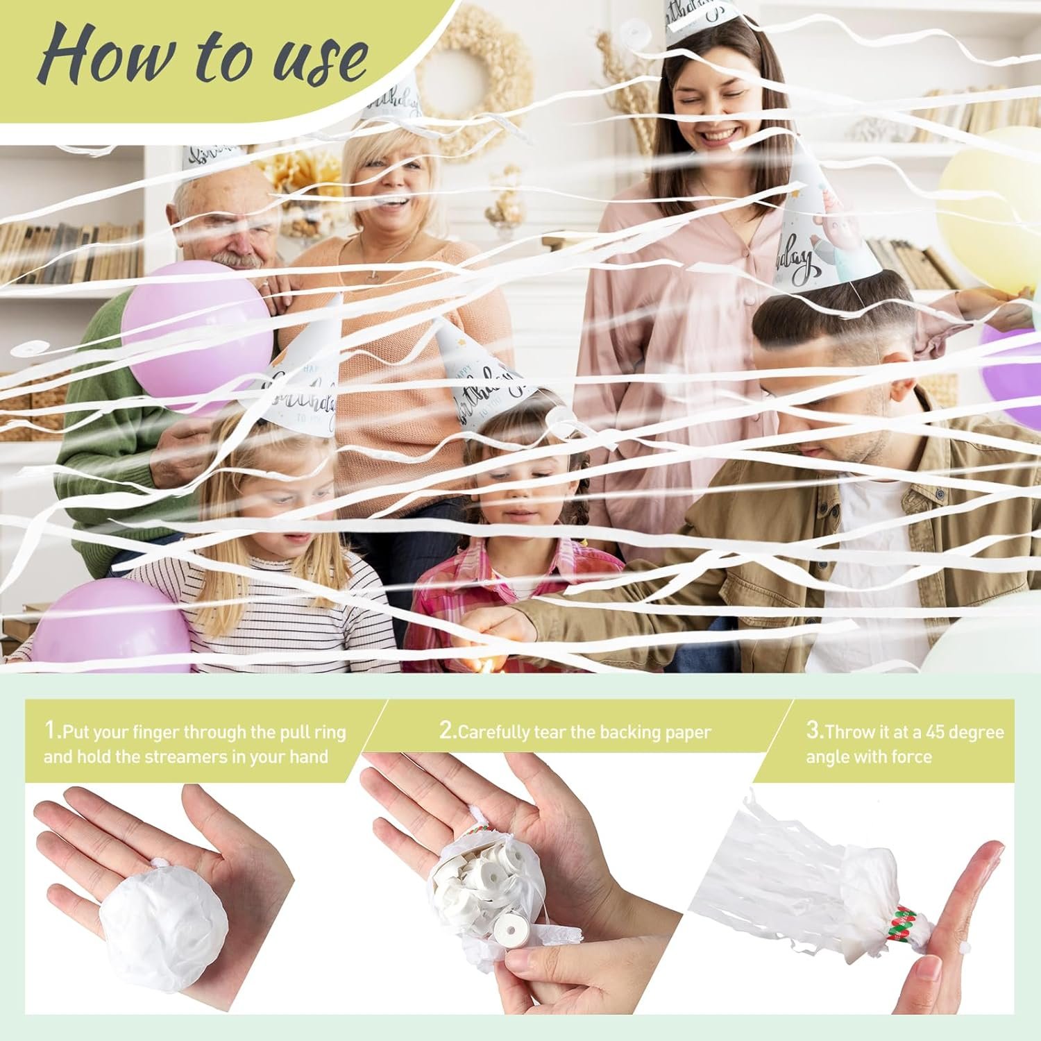 Wholesale 100 Pack No Mess White Confetti Streamers Romantic Poppers for Wedding Toss Engagement Birthday Graduation Christmas New Year - Supplier