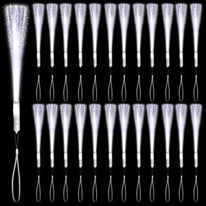 48 PCS White Glow Fiber Wands Sticks LED Light Wands 3 Modes Flashing Fiber Optic Light Rod Bulk Fiber Optic Wands for Wedding July 4th Halloween Christmas