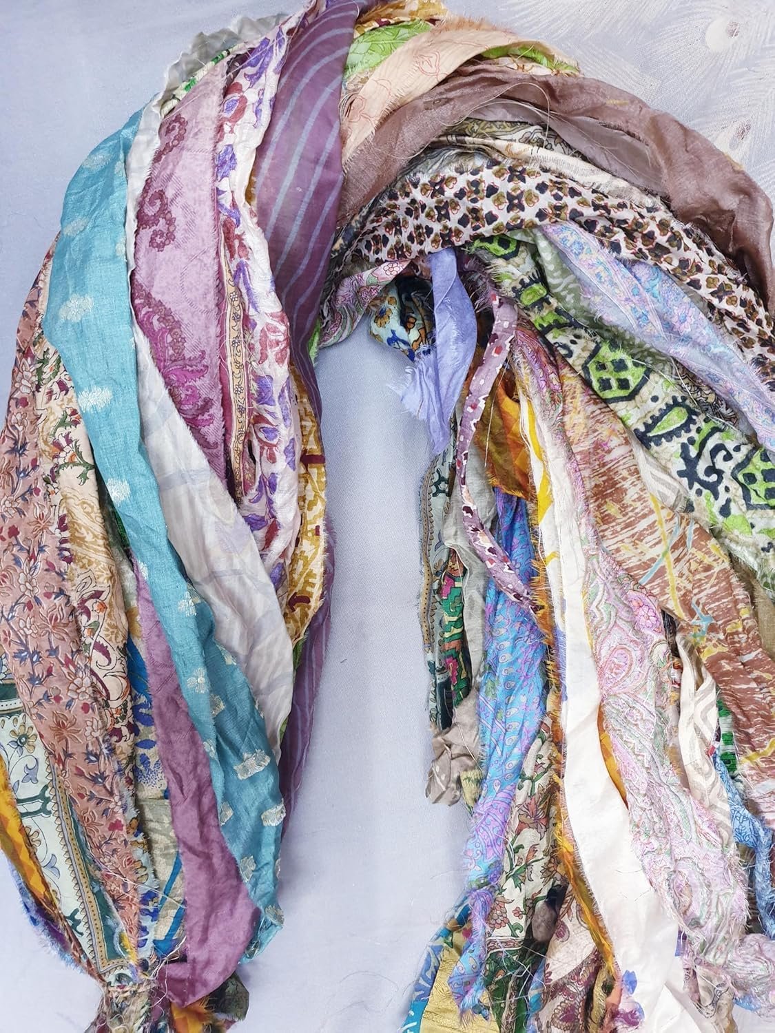 Wholesale 42 Yards Unstitched Sari Silk Yarn Ribbon Tassels Skeins Muted Dull Shades for Journal Scrapbook Craft Project Decor Supplier Wholesale 42 Yards Unstitched Sari Silk Yarn Ribbon Tassels Skeins Muted Dull Shades for Journal Scrapbook Craft Project Decor Supplier