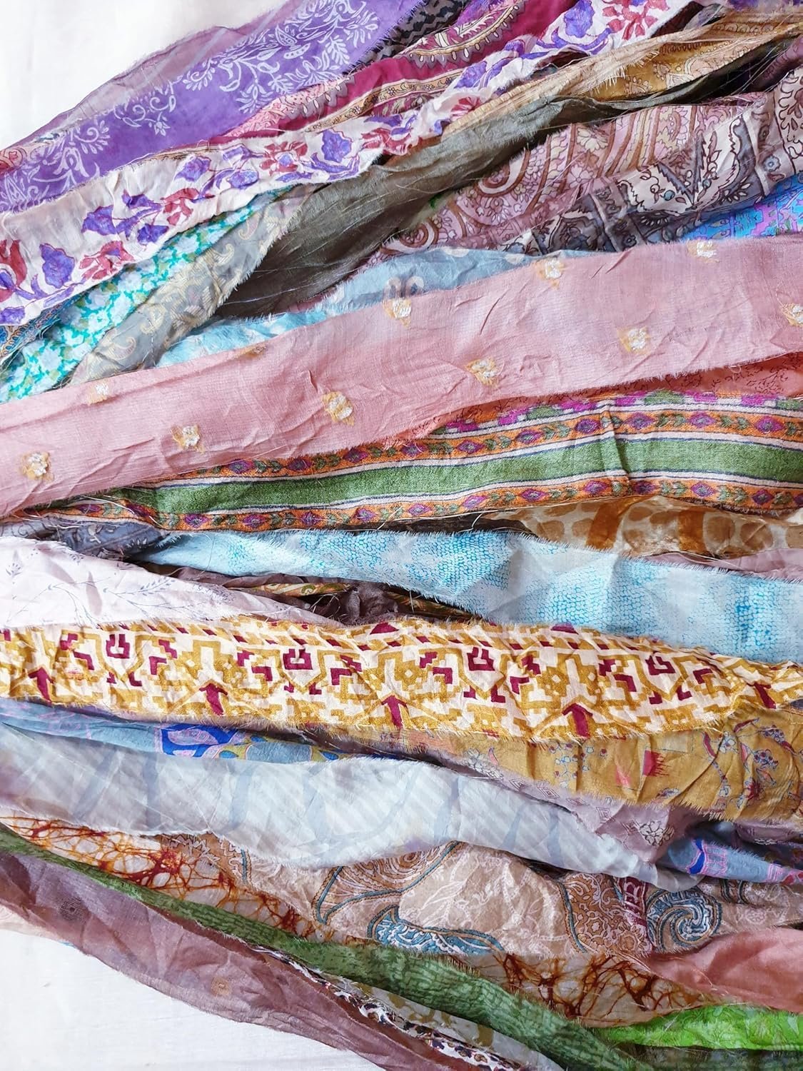 Wholesale 42 Yards Unstitched Sari Silk Yarn Ribbon Tassels Skeins Muted Dull Shades for Journal Scrapbook Craft Project Decor Supplier Wholesale 42 Yards Unstitched Sari Silk Yarn Ribbon Tassels Skeins Muted Dull Shades for Journal Scrapbook Craft Project Decor Supplier