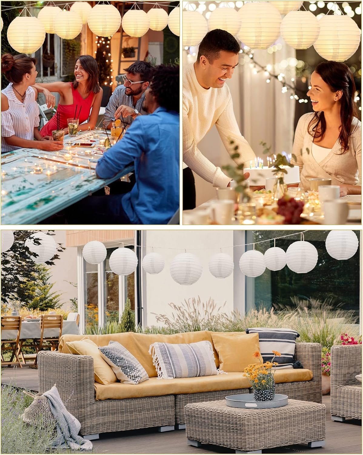 Wholesale 80 Pcs Paper Lanterns Chinese Japanese Style 4'' 6'' 8'' 10'' 12'' for Wedding Ceiling Hanging Bridal Baby Shower Birthday Party Christmas Easter Decorations White Supplier