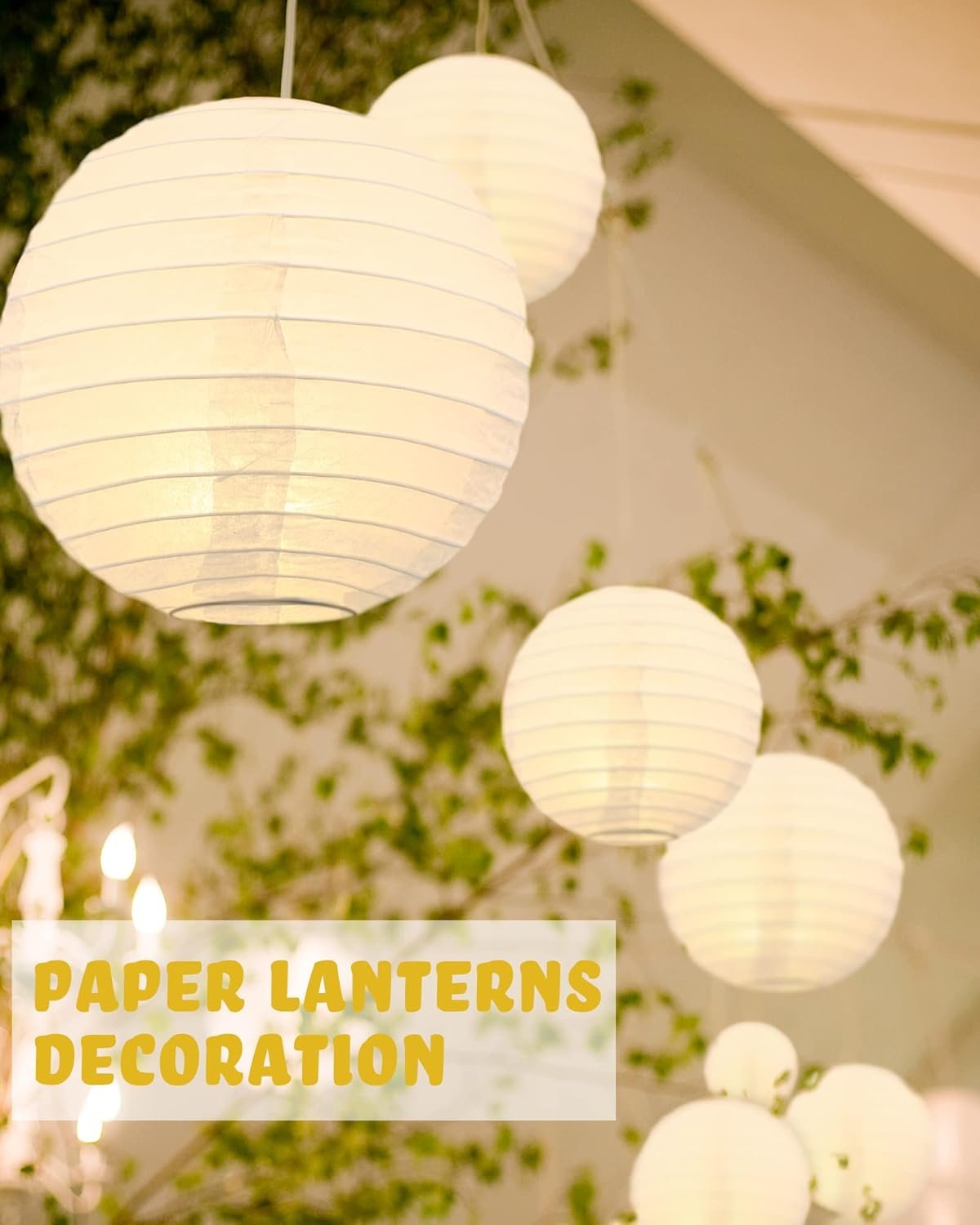 Wholesale 80 Pcs Paper Lanterns Chinese Japanese Style 4'' 6'' 8'' 10'' 12'' for Wedding Ceiling Hanging Bridal Baby Shower Birthday Party Christmas Easter Decorations White Supplier