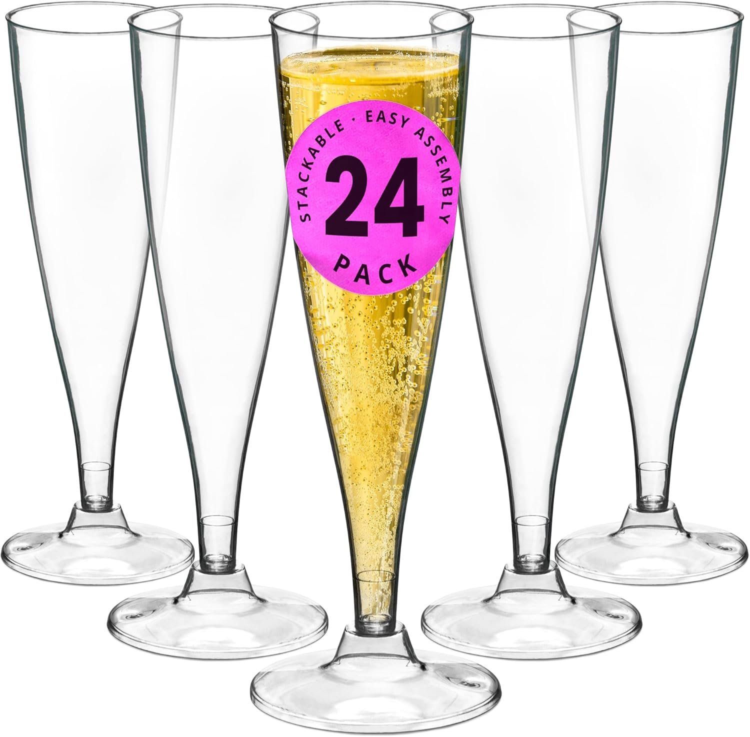 Wholesale 5 Oz Plastic Champagne Flutes Pack of 24 BPA Free Stackable Reusable Disposable Stemmed Cups for Outdoor Parties Weddings Hosting Supplier Wholesale 5 Oz Plastic Champagne Flutes Pack of 24 BPA Free Stackable Reusable Disposable Stemmed Cups for Outdoor Parties Weddings Hosting Supplier