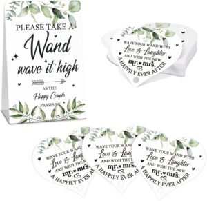 100 Heart Shape Wedding Tags & 1 Cards Tags Decor Sign for Anniversary, Engagement, Bridal Shower(Fresh Style)
