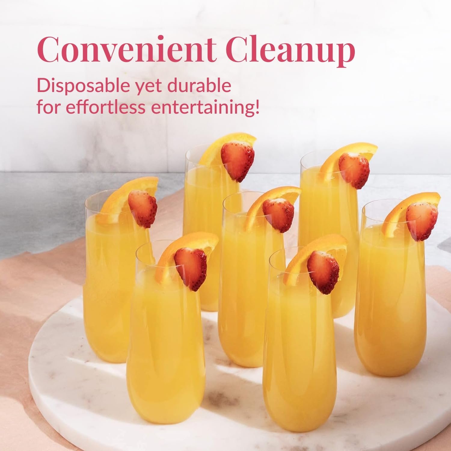 Wholesale 24-Pack 9 oz Stemless Plastic Champagne Flutes Clear Disposable Glasses for Wine Cocktails Mimosas Parties Celebrations Supplier Wholesale 24-Pack 9 oz Stemless Plastic Champagne Flutes Clear Disposable Glasses for Wine Cocktails Mimosas Parties Celebrations Supplier