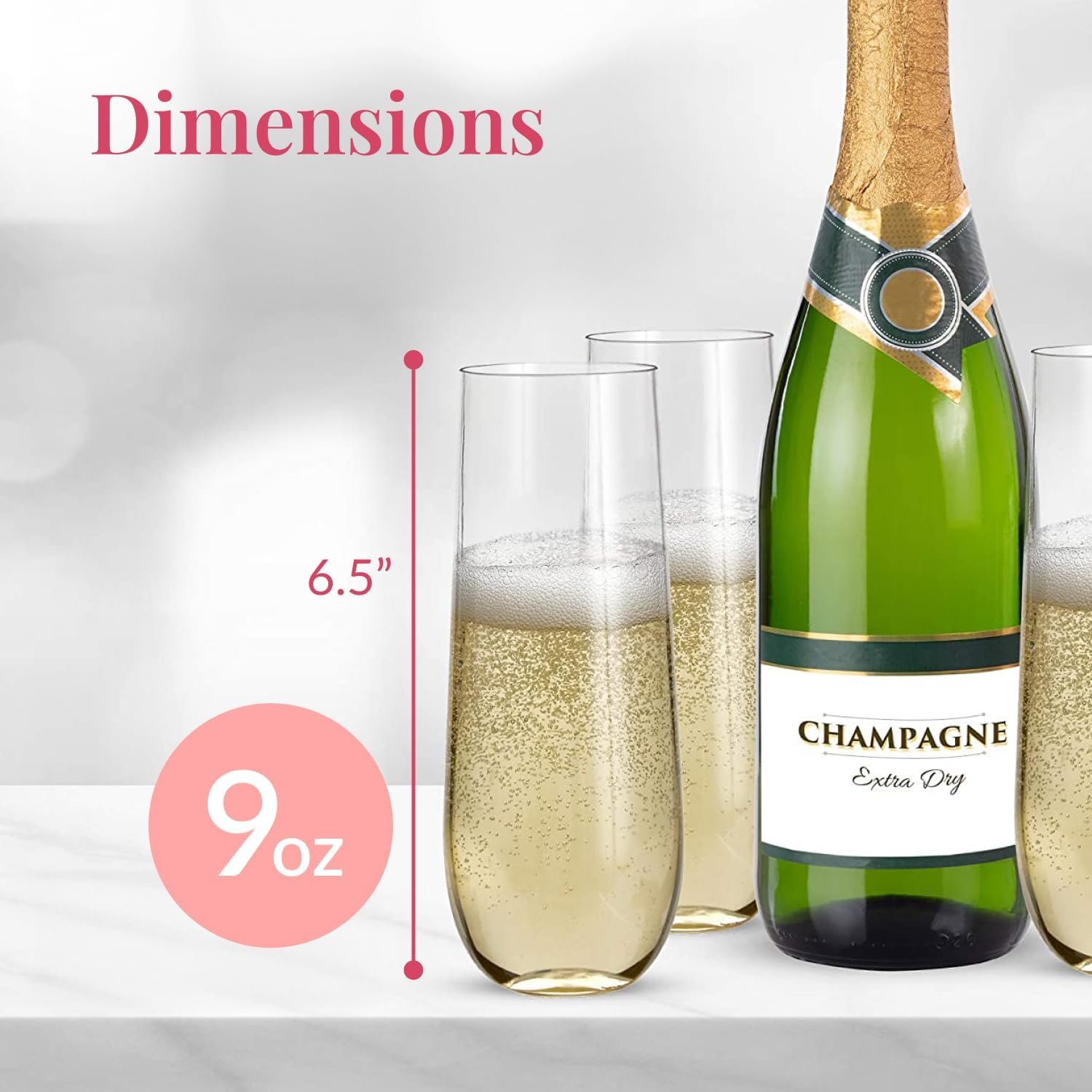 Wholesale 24-Pack 9 oz Stemless Plastic Champagne Flutes Clear Disposable Glasses for Wine Cocktails Mimosas Parties Celebrations Supplier Wholesale 24-Pack 9 oz Stemless Plastic Champagne Flutes Clear Disposable Glasses for Wine Cocktails Mimosas Parties Celebrations Supplier