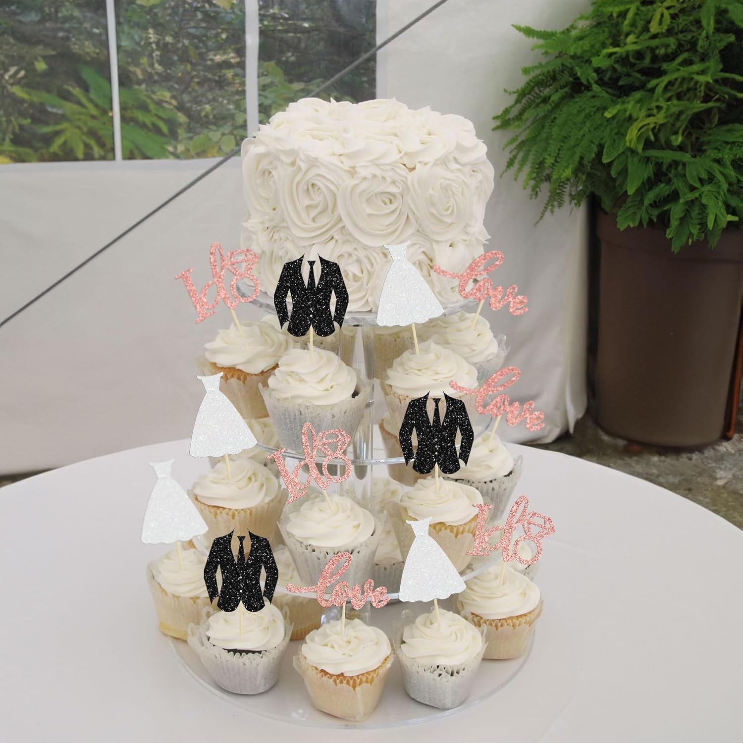 Wholesale 24 Pack Glitter Wedding Cupcake Toppers Groom Bride Love I Do Picks for Bridal Shower Engagement Party Cake Decorations Supplier Wholesale 24 Pack Glitter Wedding Cupcake Toppers Groom Bride Love I Do Picks for Bridal Shower Engagement Party Cake Decorations Supplier