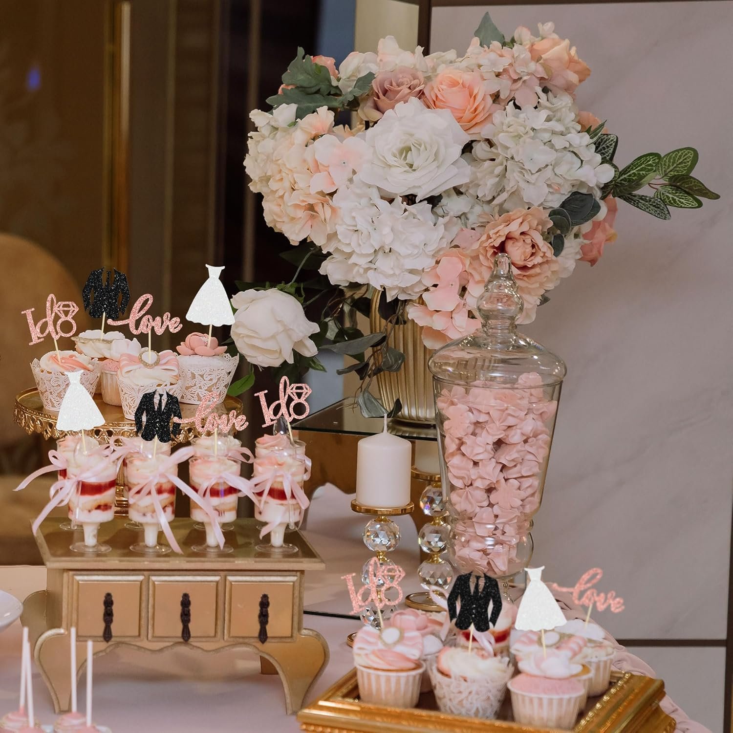 Wholesale 24 Pack Glitter Wedding Cupcake Toppers Groom Bride Love I Do Picks for Bridal Shower Engagement Party Cake Decorations Supplier Wholesale 24 Pack Glitter Wedding Cupcake Toppers Groom Bride Love I Do Picks for Bridal Shower Engagement Party Cake Decorations Supplier