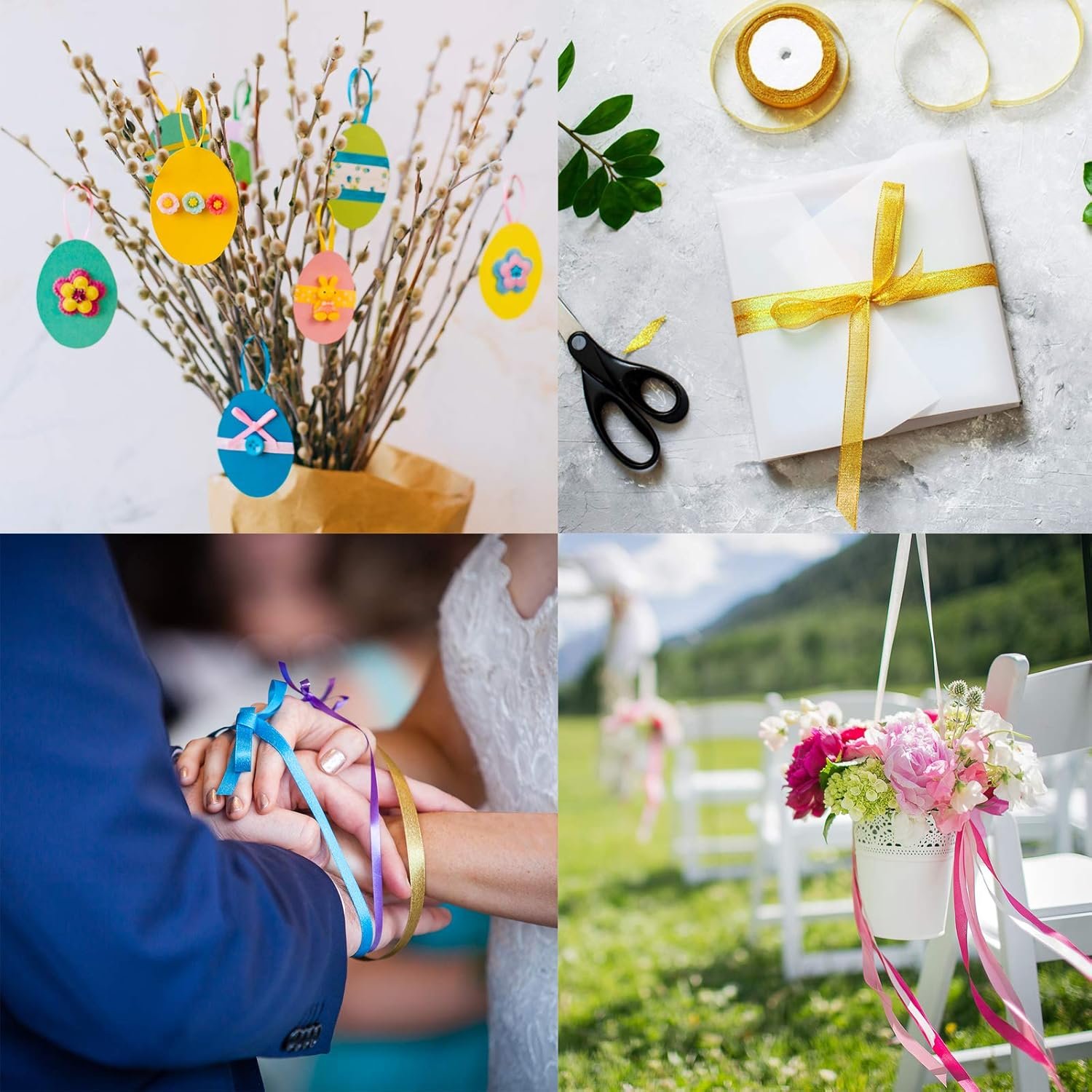 Wholesale 36 Colors 900 Yards Satin Metallic Glitter Ribbon Rolls 2/5