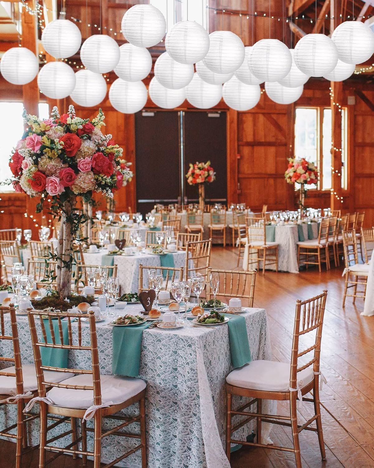 Wholesale 30 Pack White Paper Lanterns Decorative Hanging Round Ball Lamps for Wedding Birthday Party Home Decorations (8 Inch) Supplier