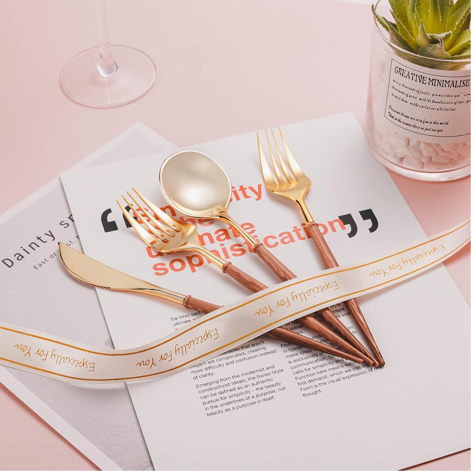 Wholesale 120PCS Gold Plastic Disposable Silverware with Wood Grain Handles 40 Forks 40 Spoons 40 Knives Elegant Cutlery for Wedding Party Gathering Daily Use Supplier Wholesale 120PCS Gold Plastic Disposable Silverware with Wood Grain Handles 40 Forks 40 Spoons 40 Knives Elegant Cutlery for Wedding Party Gathering Daily Use Supplier