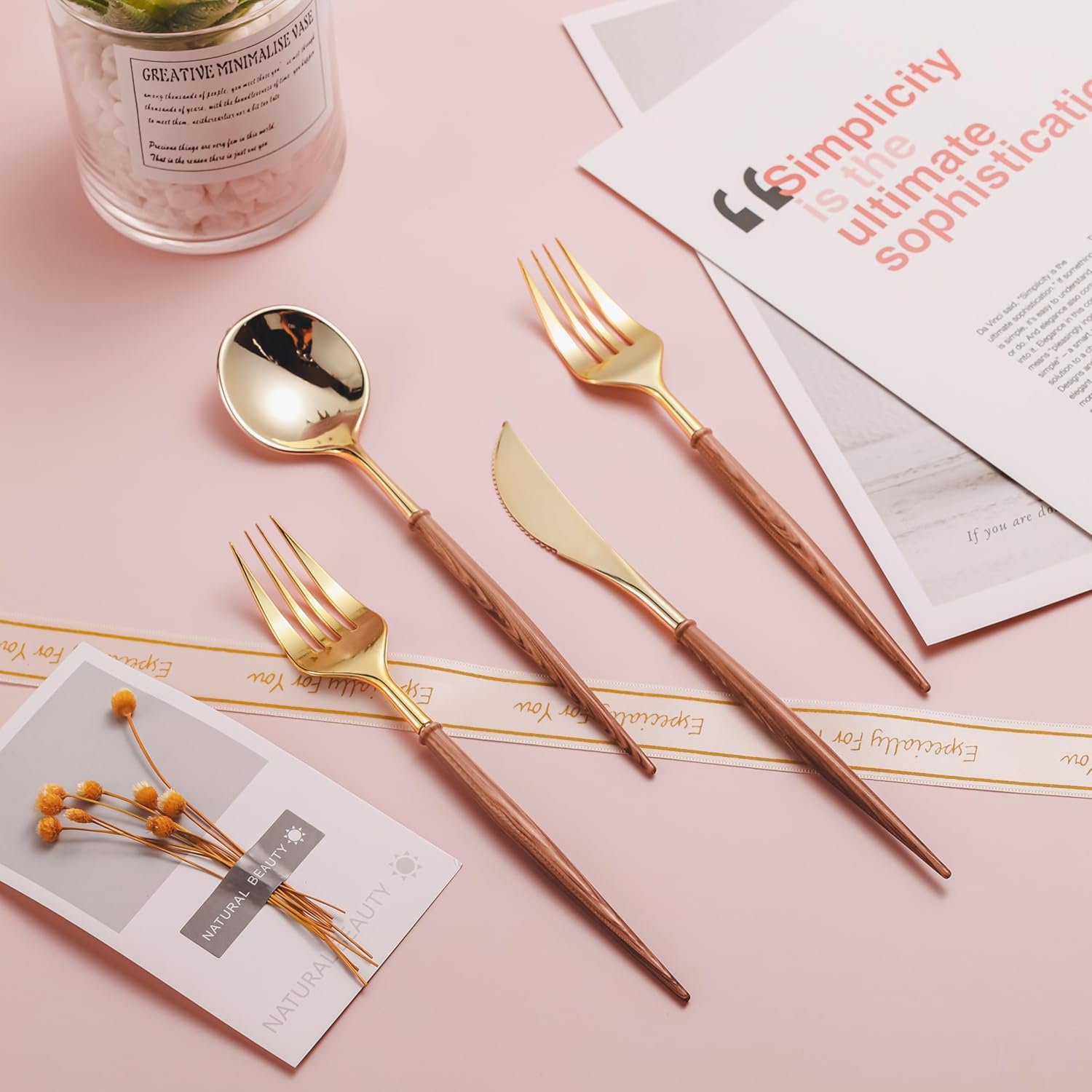 Wholesale 120PCS Gold Plastic Disposable Silverware with Wood Grain Handles 40 Forks 40 Spoons 40 Knives Elegant Cutlery for Wedding Party Gathering Daily Use Supplier Wholesale 120PCS Gold Plastic Disposable Silverware with Wood Grain Handles 40 Forks 40 Spoons 40 Knives Elegant Cutlery for Wedding Party Gathering Daily Use Supplier