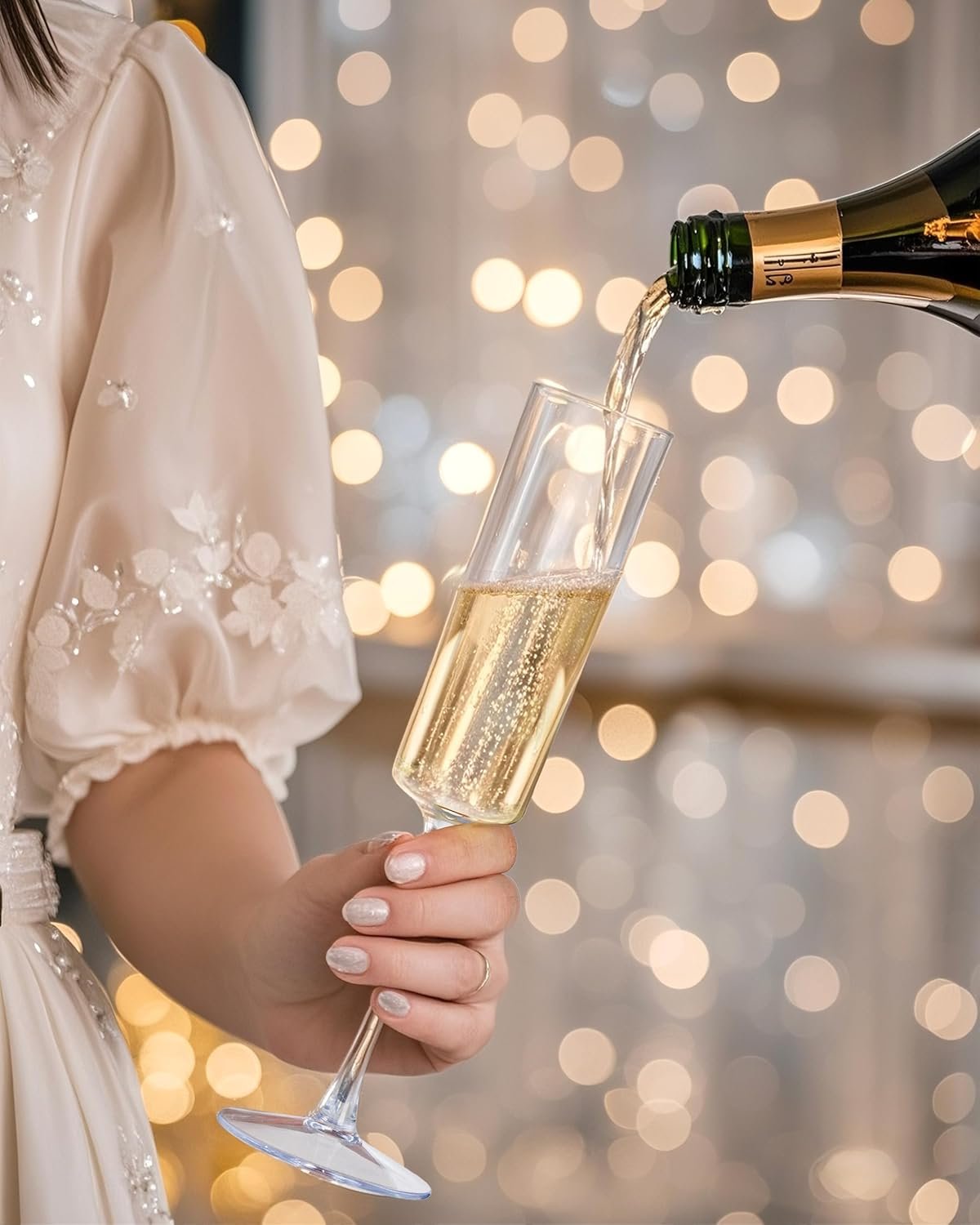 Wholesale 24 Pack 6 Oz Clear Disposable Square Plastic Champagne Flutes Toasting Glasses for Party Birthday Anniversary Wedding Supplier