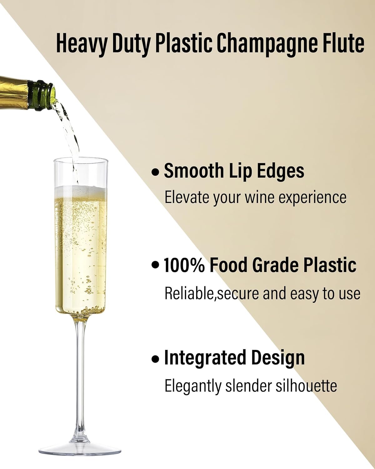 Wholesale 24 Pack 6 Oz Clear Disposable Square Plastic Champagne Flutes Toasting Glasses for Party Birthday Anniversary Wedding Supplier