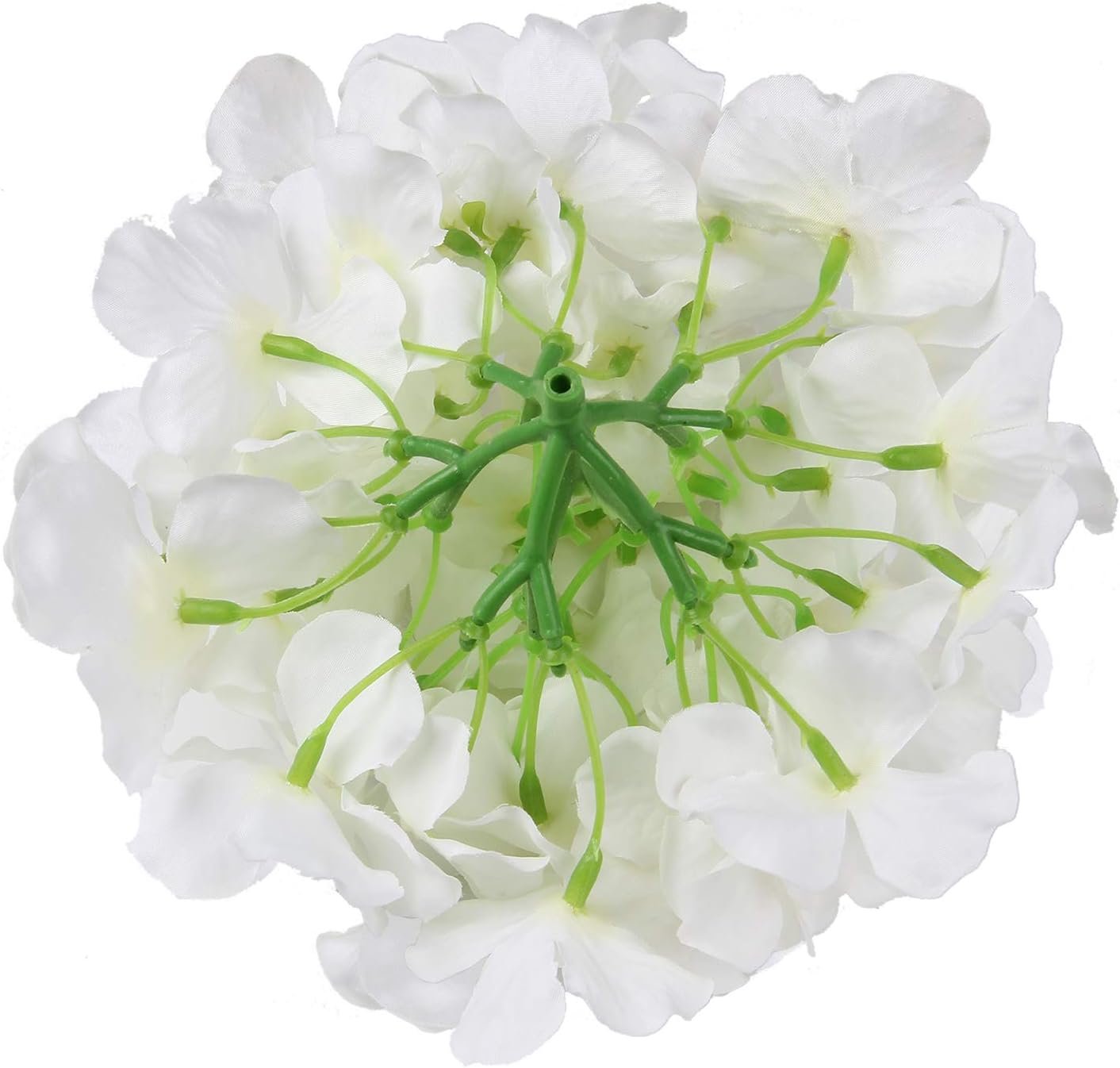 Wholesale Silk Hydrangea Artificial Flower Heads with Stems for Home Wedding Decor Pack of 10 White Supplier