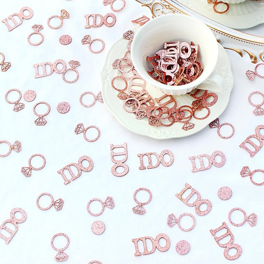 Wholesale Rose Gold Bridal Shower Confetti Ring I Do Wedding Engagement Valentine's Day Bachelorette Party Table Decorations Supplier Wholesale Rose Gold Bridal Shower Confetti Ring I Do Wedding Engagement Valentine's Day Bachelorette Party Table Decorations Supplier