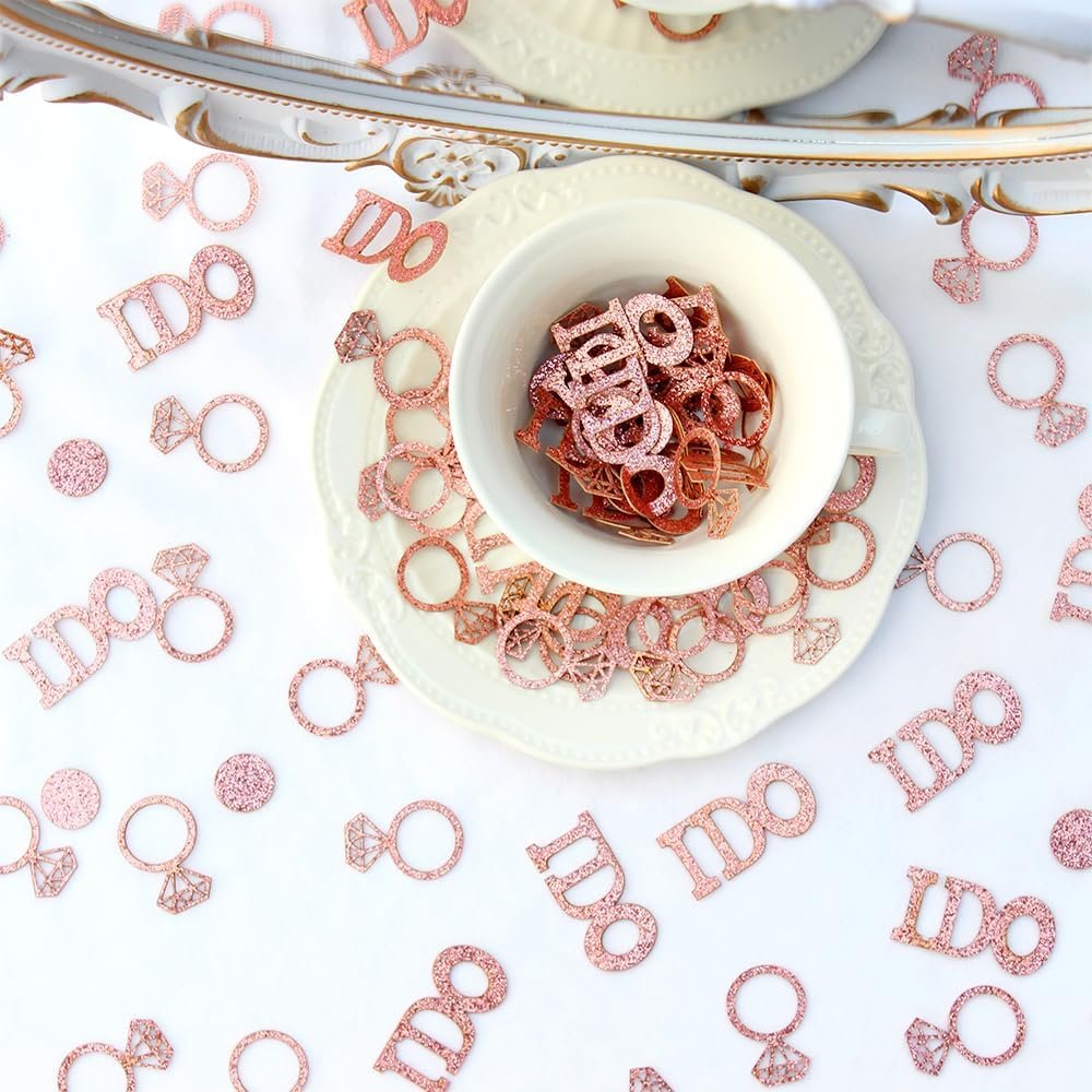 Wholesale Rose Gold Bridal Shower Confetti Ring I Do Wedding Engagement Valentine's Day Bachelorette Party Table Decorations Supplier Wholesale Rose Gold Bridal Shower Confetti Ring I Do Wedding Engagement Valentine's Day Bachelorette Party Table Decorations Supplier