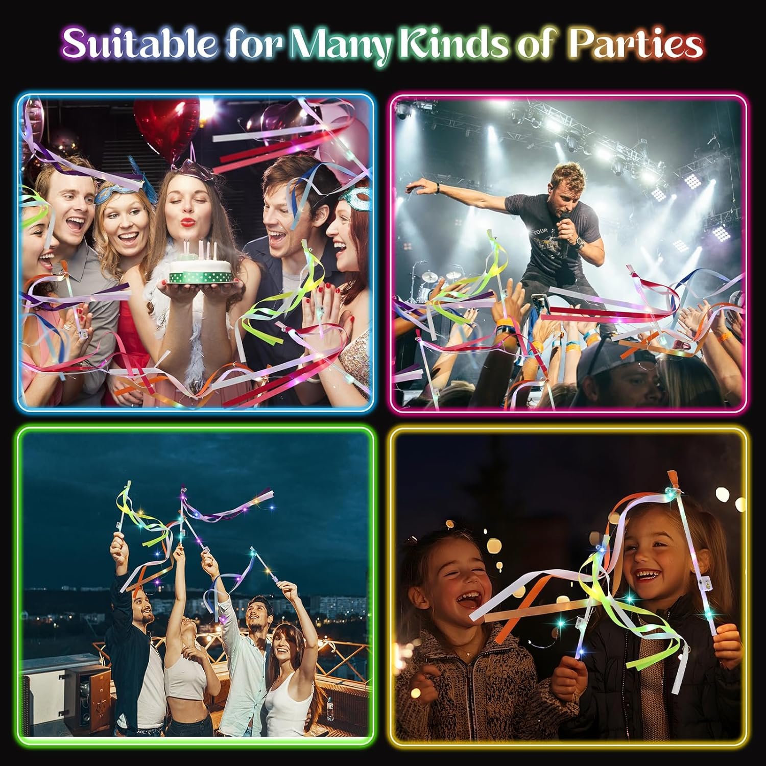 Wholesale 100 PCS Light Up Fairy Wands with 3 Colorful Flashing Modes Ribbons Lace and Bells for Wedding New Year Raves Concerts Birthdays Supplier Wholesale 100 PCS Light Up Fairy Wands with 3 Colorful Flashing Modes Ribbons Lace and Bells for Wedding New Year Raves Concerts Birthdays Supplier