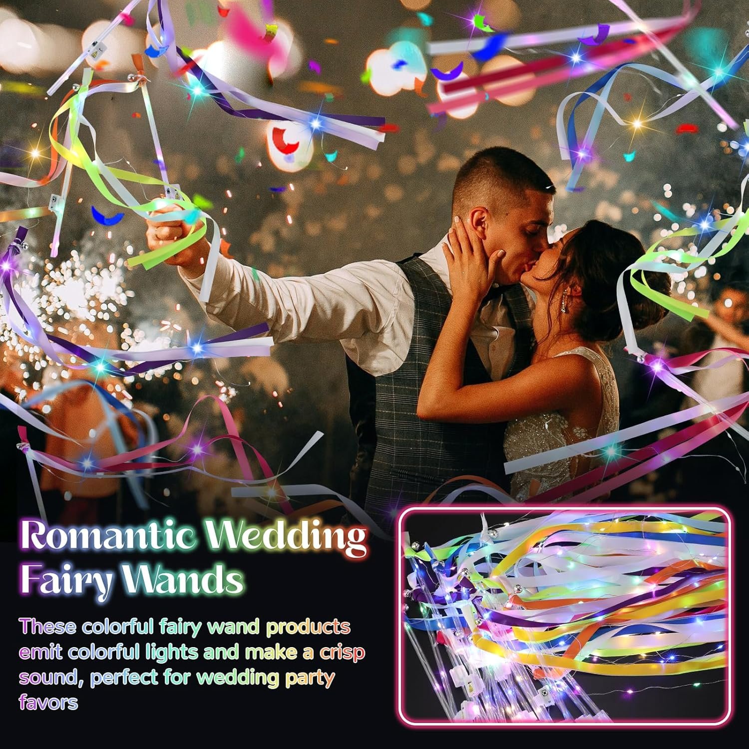 Wholesale 100 PCS Light Up Fairy Wands with 3 Colorful Flashing Modes Ribbons Lace and Bells for Wedding New Year Raves Concerts Birthdays Supplier Wholesale 100 PCS Light Up Fairy Wands with 3 Colorful Flashing Modes Ribbons Lace and Bells for Wedding New Year Raves Concerts Birthdays Supplier