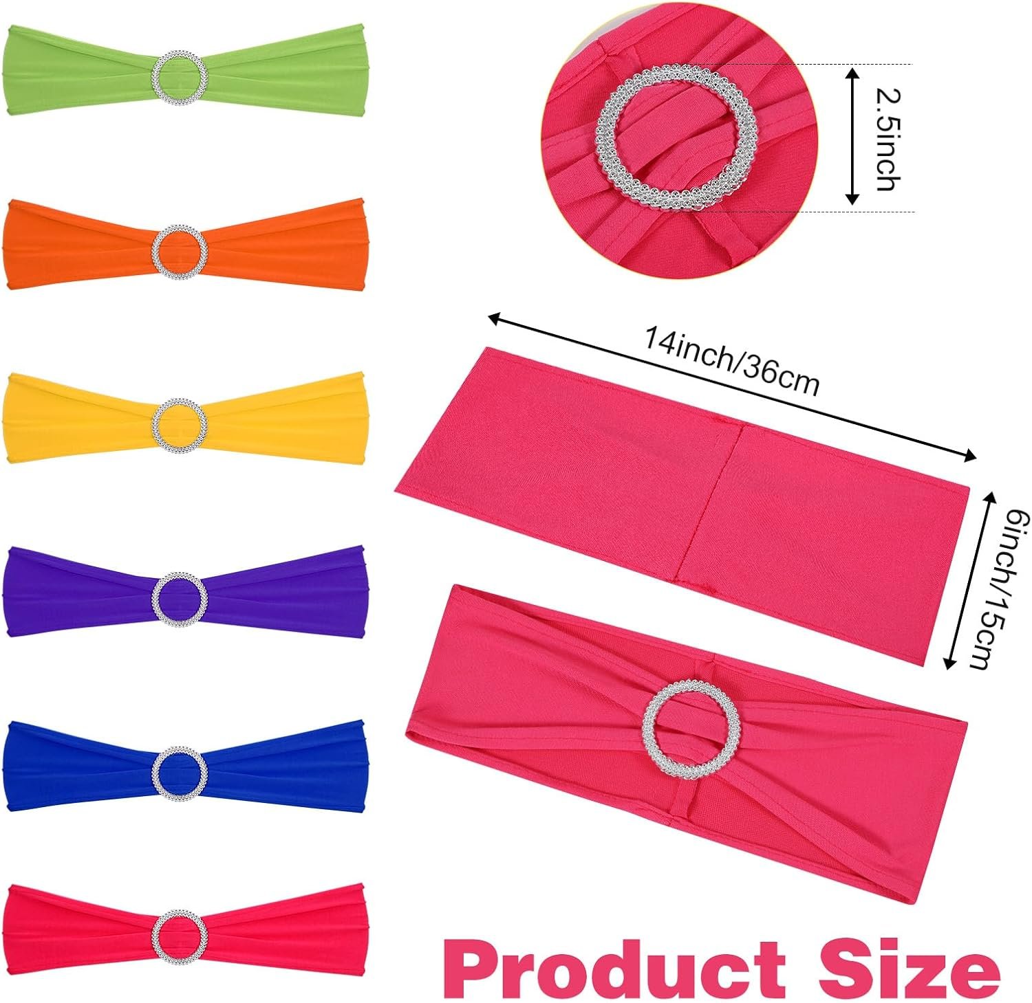 Wholesale 60 Pcs Stretch Spandex Chair Sashes Bands Bows with Buckle Slider 6 Colors for Wedding Party Banquet Reception Baby Shower Event Decorations Supplier Wholesale 60 Pcs Stretch Spandex Chair Sashes Bands Bows with Buckle Slider 6 Colors for Wedding Party Banquet Reception Baby Shower Event Decorations Supplier
