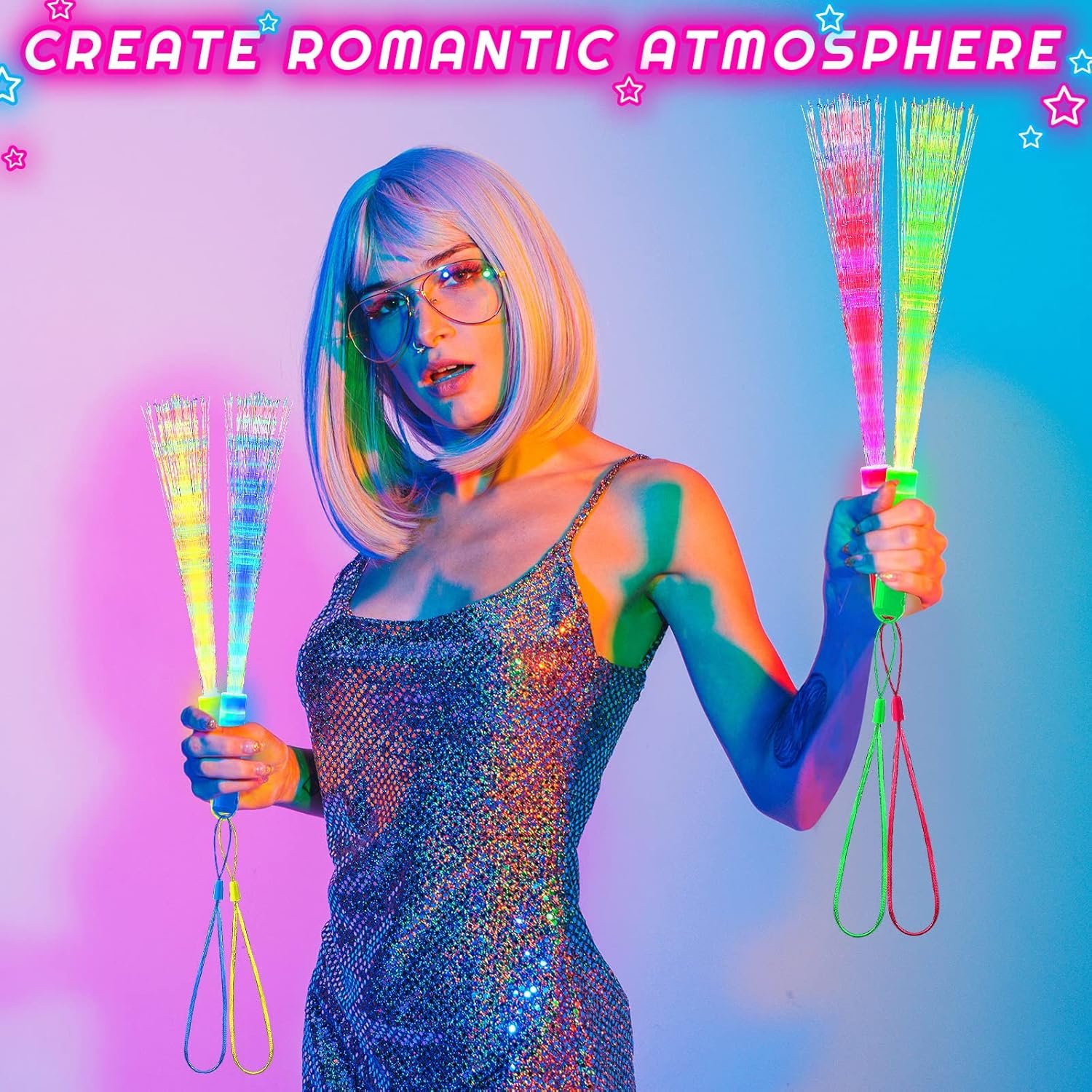 Wholesale 300 Pcs Fiber Optic Wands Bulk Glow Sticks LED Colorful Flashing Light Up Party Supplies for Wedding Favors Bright Colors Supplier Wholesale 300 Pcs Fiber Optic Wands Bulk Glow Sticks LED Colorful Flashing Light Up Party Supplies for Wedding Favors Bright Colors Supplier