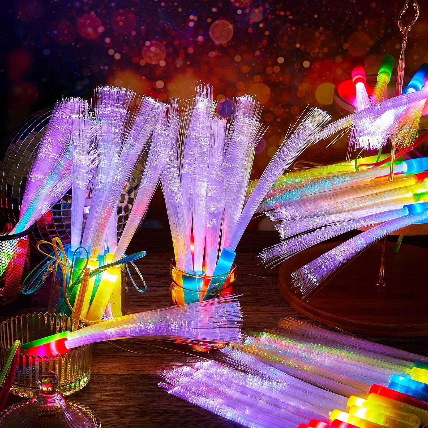Wholesale 300 Pcs Fiber Optic Wands Bulk Glow Sticks LED Colorful Flashing Light Up Party Supplies for Wedding Favors Bright Colors Supplier Wholesale 300 Pcs Fiber Optic Wands Bulk Glow Sticks LED Colorful Flashing Light Up Party Supplies for Wedding Favors Bright Colors Supplier