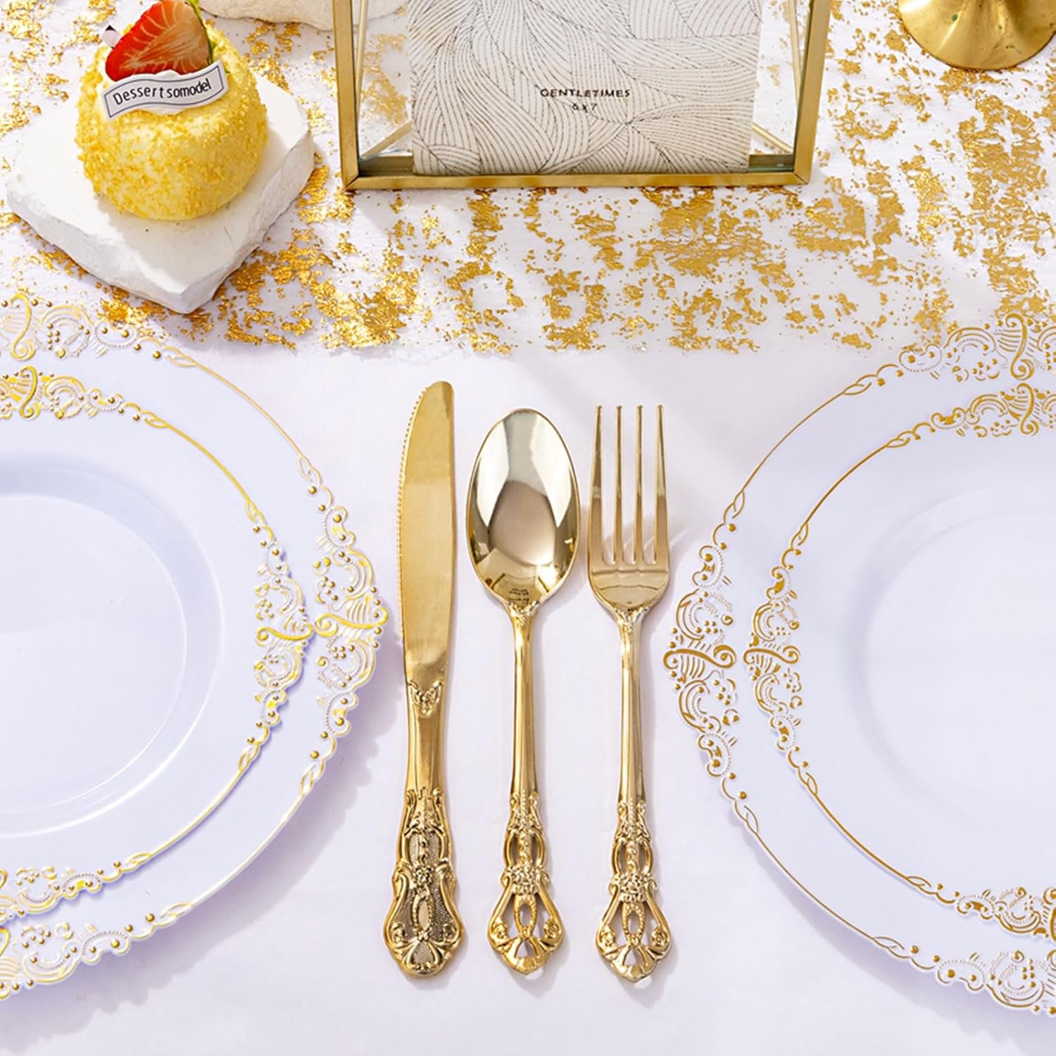 Wholesale 150 Pieces Heavy Duty Gold Disposable Plastic Cutlery Set 50 Forks 50 Spoons 50 Knives for Parties Weddings Holidays Supplier Wholesale 150 Pieces Heavy Duty Gold Disposable Plastic Cutlery Set 50 Forks 50 Spoons 50 Knives for Parties Weddings Holidays Supplier